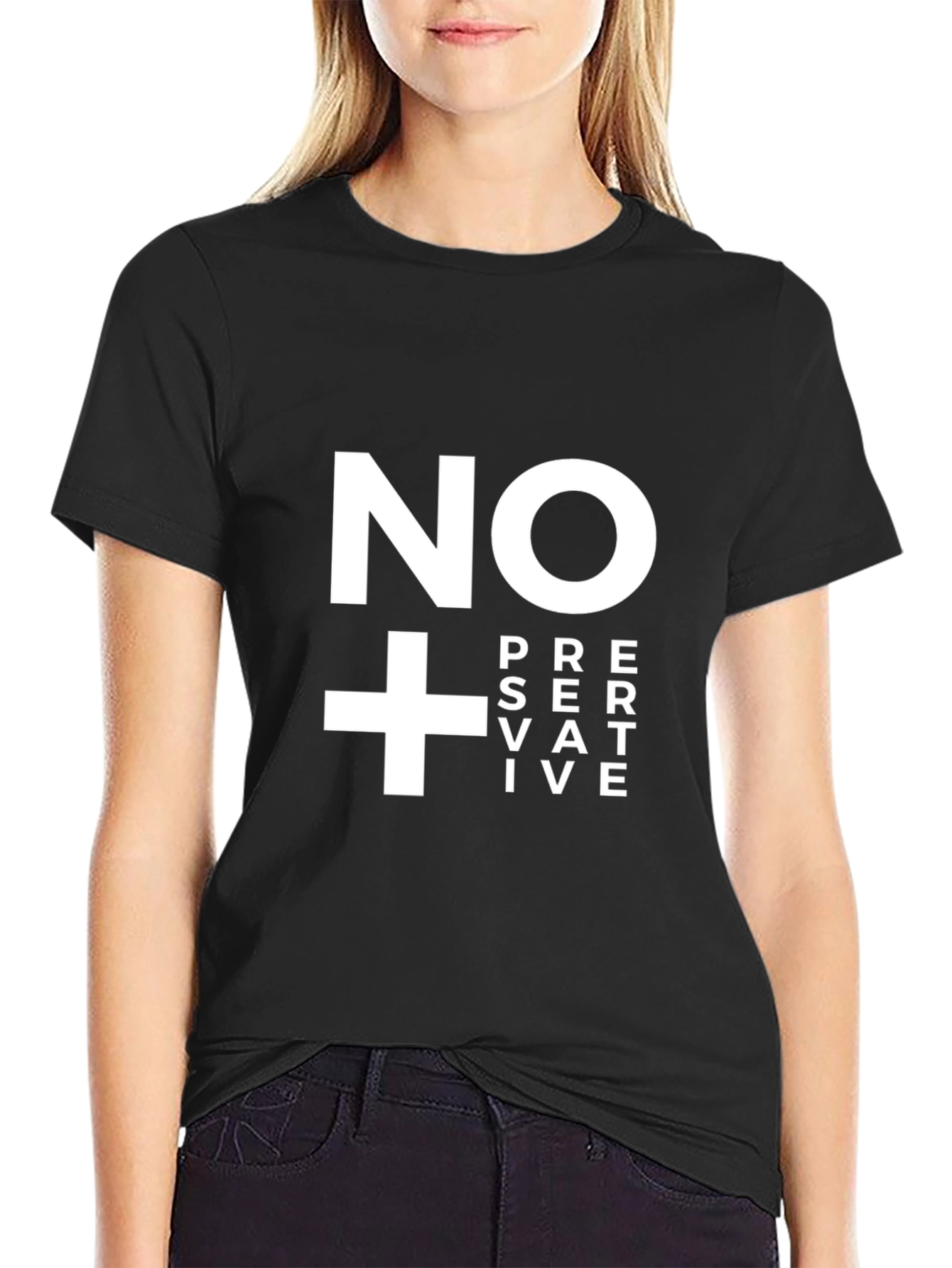 No Preservative T-Shirt - Black Cotton Graphic Tee