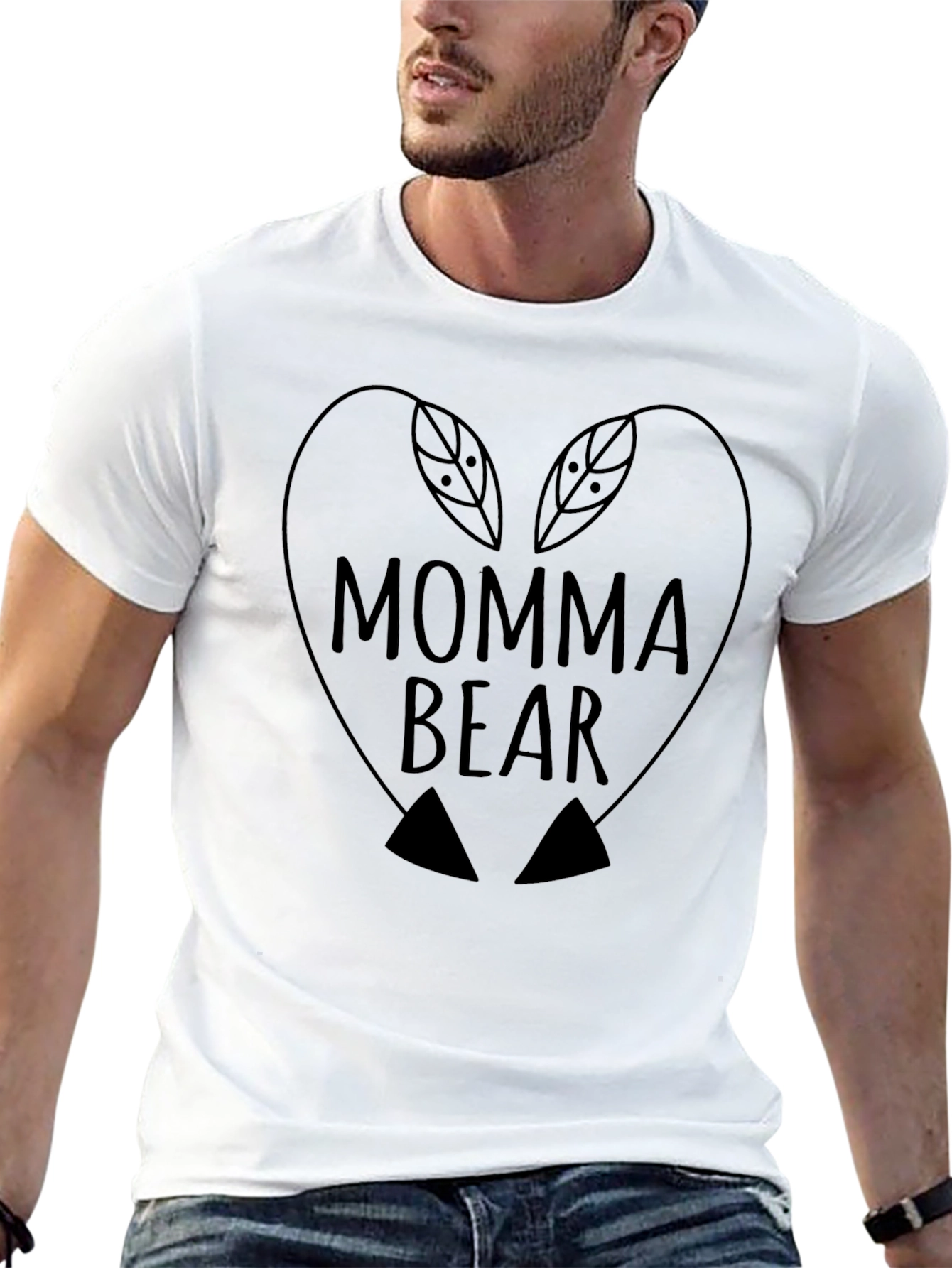 Momma Bear Heart Graphic T-Shirt