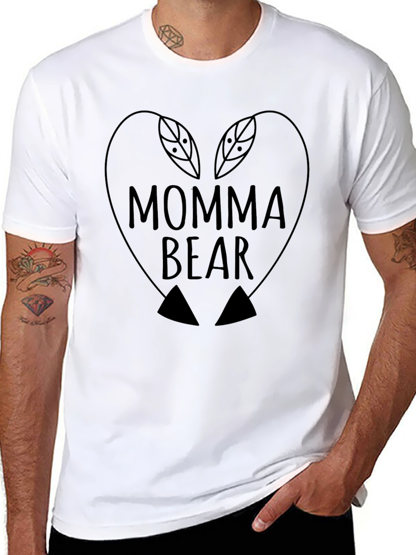 Momma Bear Heart Graphic T-Shirt