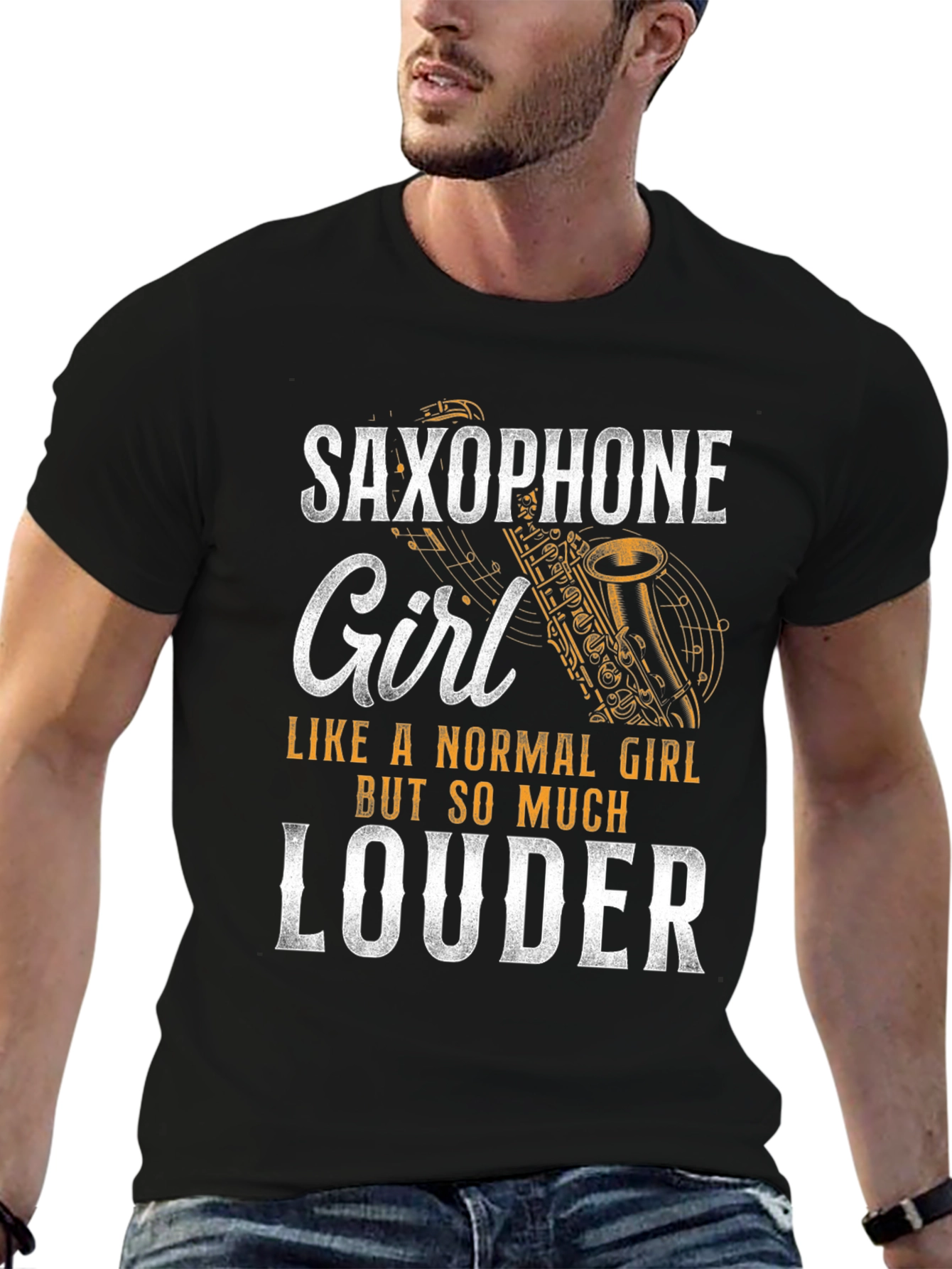 Saxophone Girl T-Shirt - Louder Than Normal