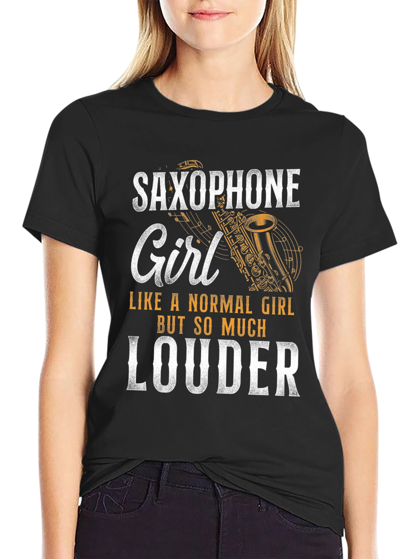 Saxophone Girl T-Shirt - Louder Than Normal