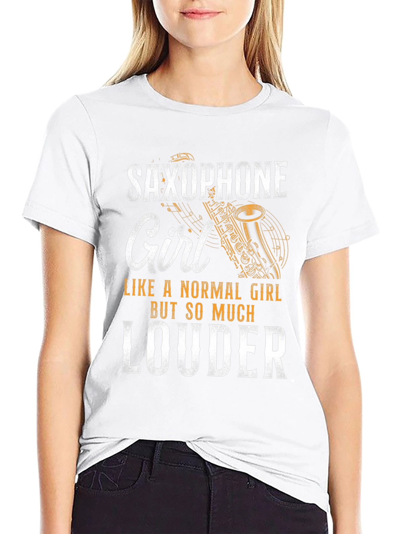Saxophone Girl T-Shirt - Louder Than Normal