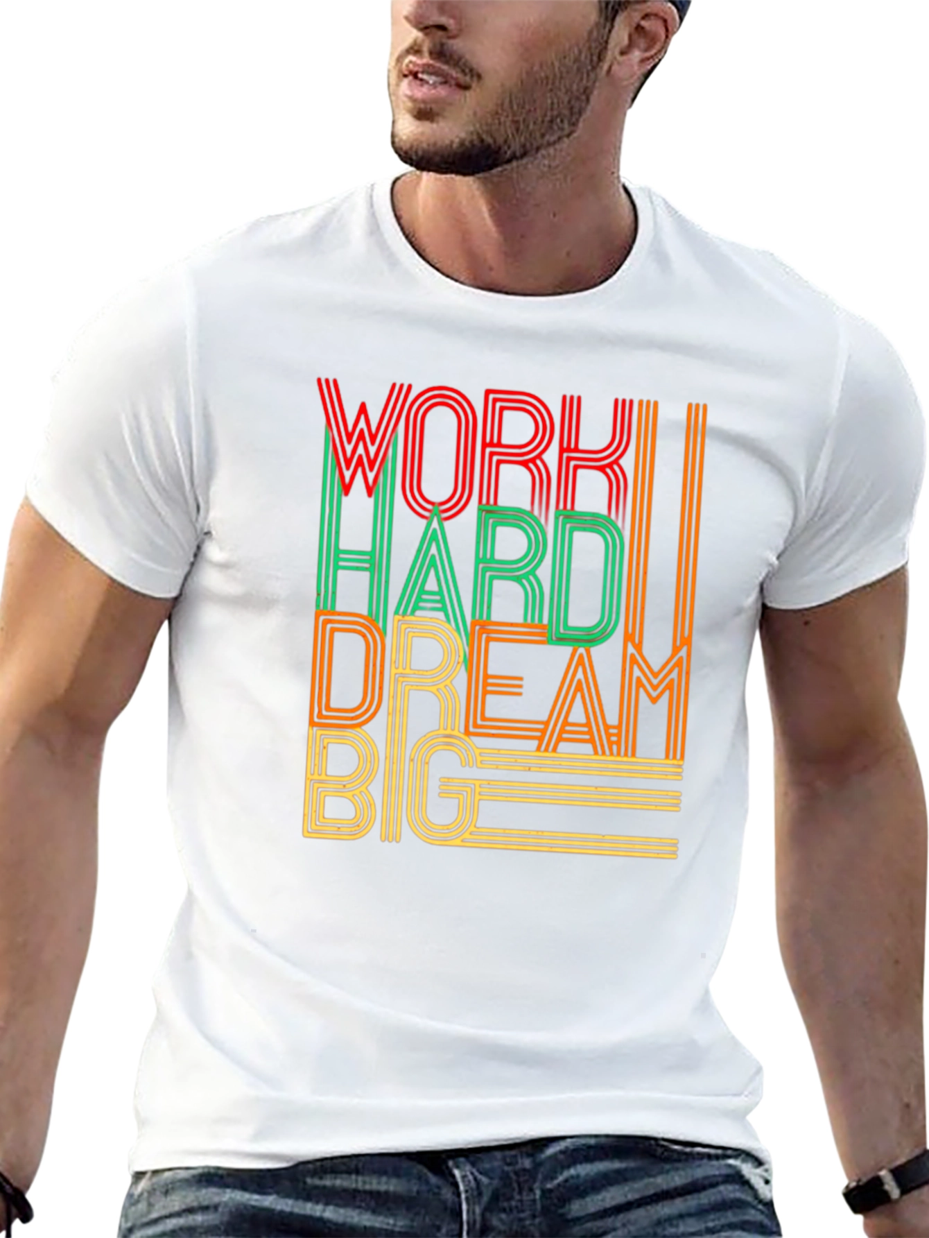 Motivational Work Hard Dream Big Graphic T-Shirt