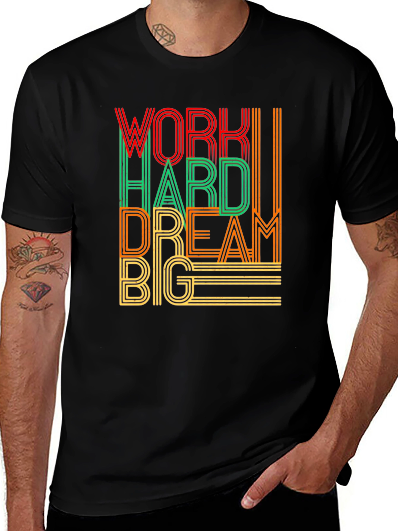 Motivational Work Hard Dream Big Graphic T-Shirt