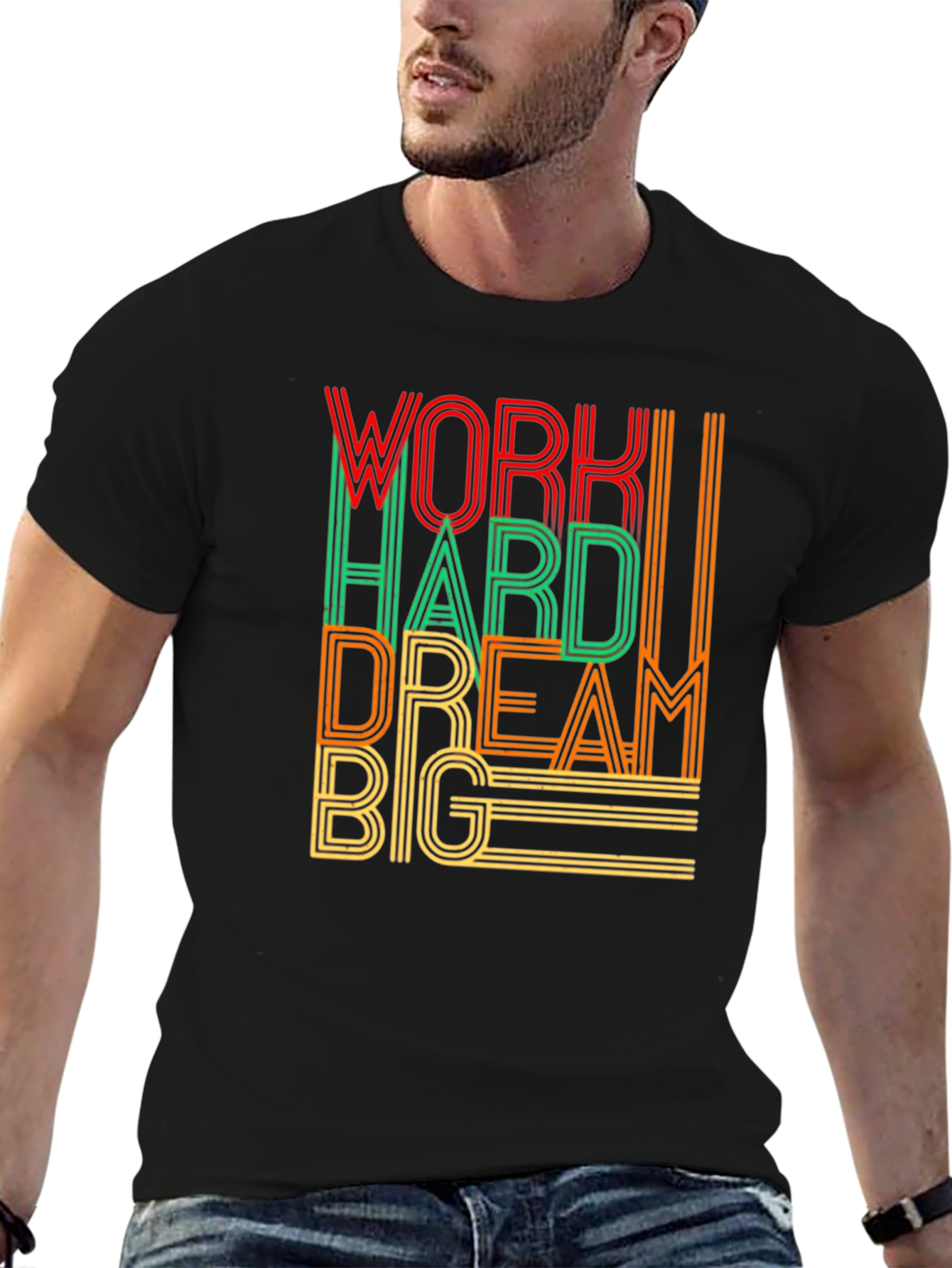 Motivational Work Hard Dream Big Graphic T-Shirt