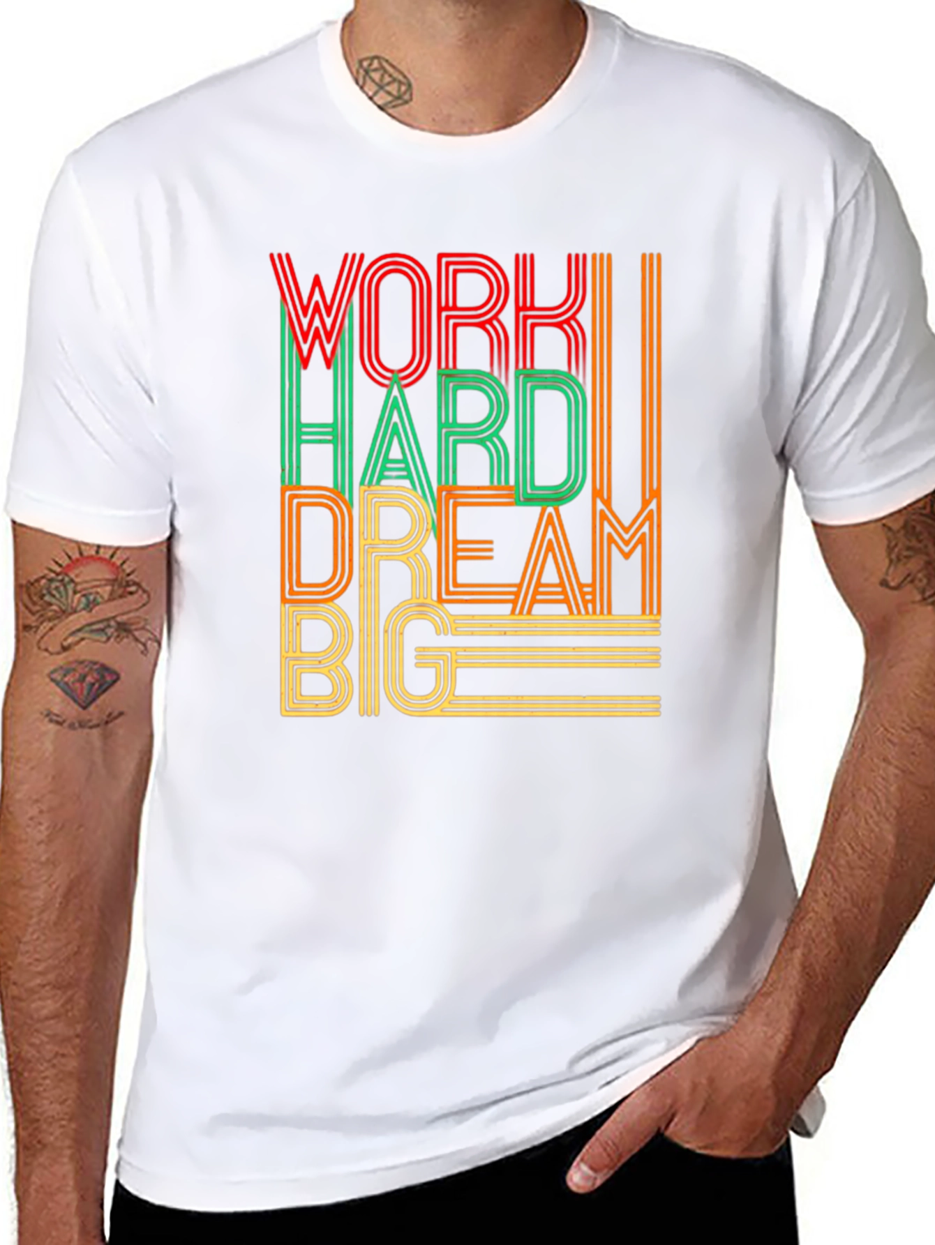 Motivational Work Hard Dream Big Graphic T-Shirt