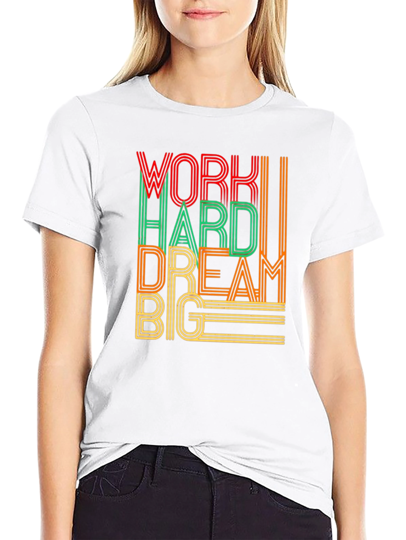 Motivational Work Hard Dream Big Graphic T-Shirt