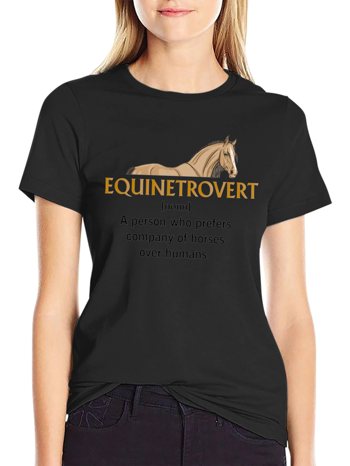 Equinetrovert Horse Lover Black T-Shirt