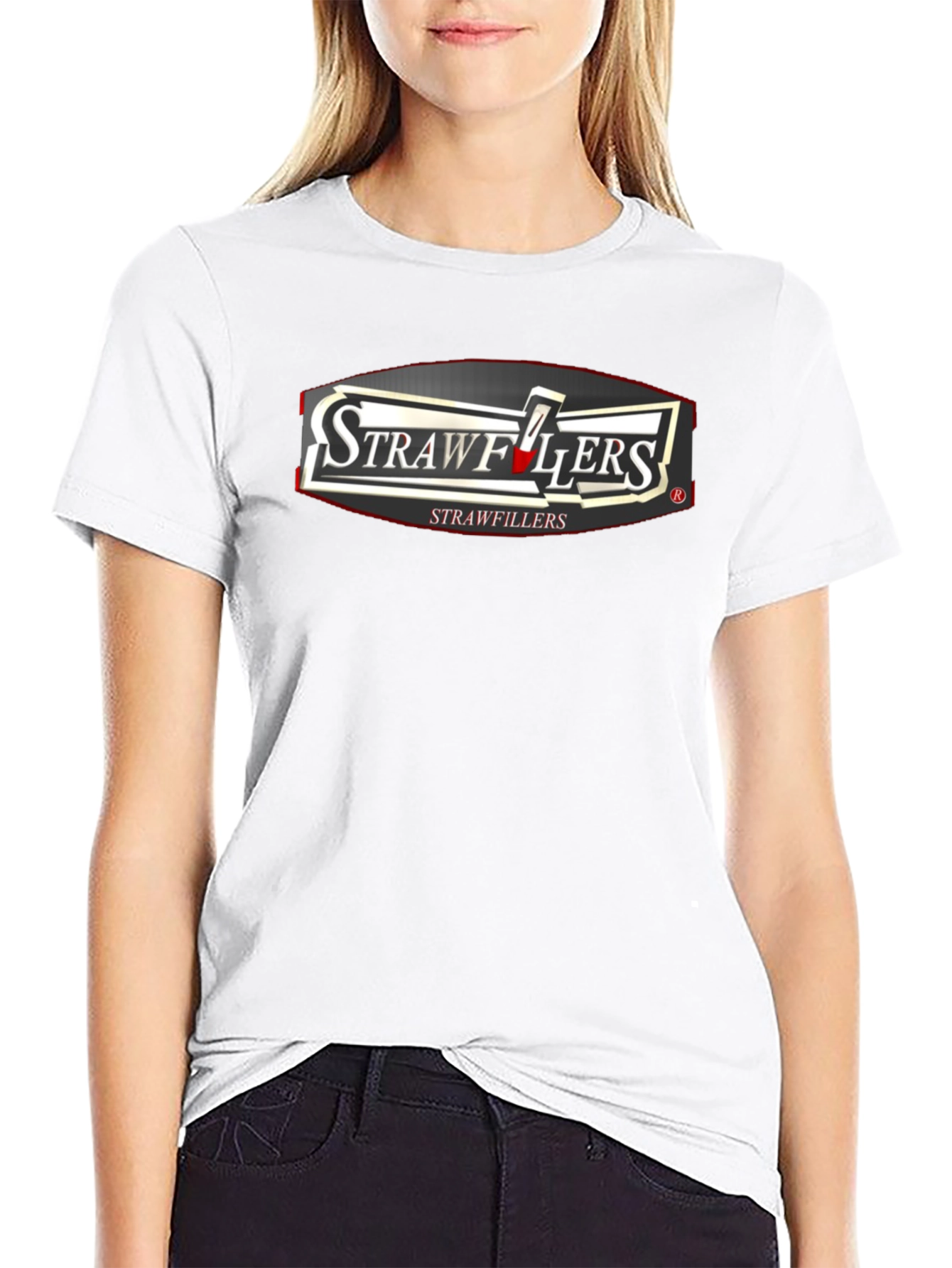 Strawfillers Black Graphic T-Shirt