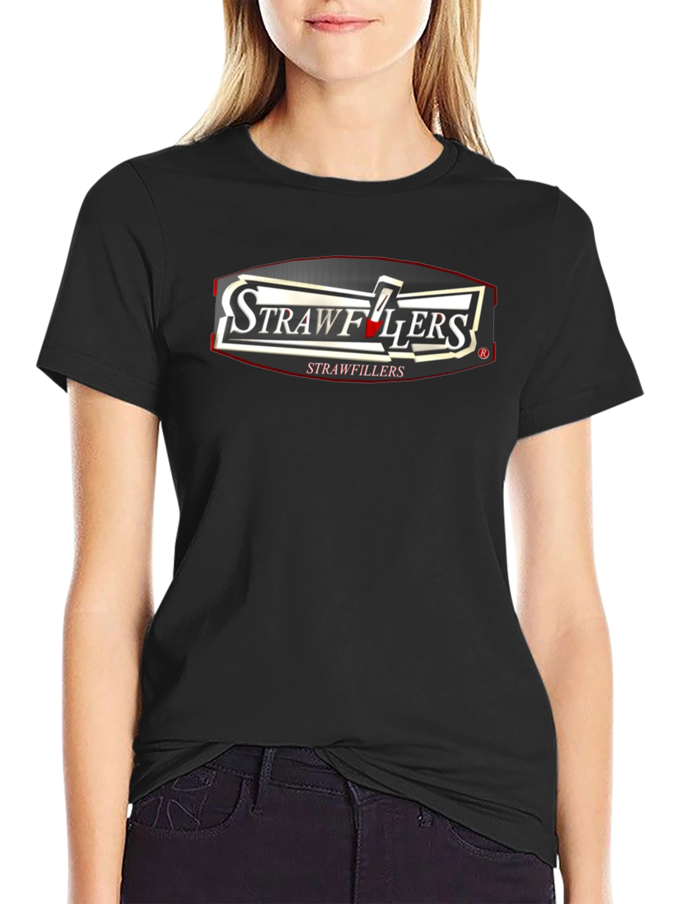 Strawfillers Black Graphic T-Shirt