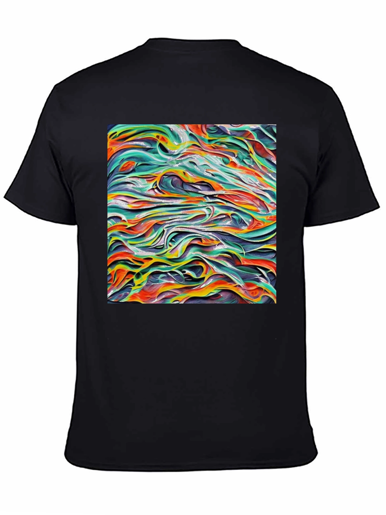 Abstract Wave Art Black T-Shirt