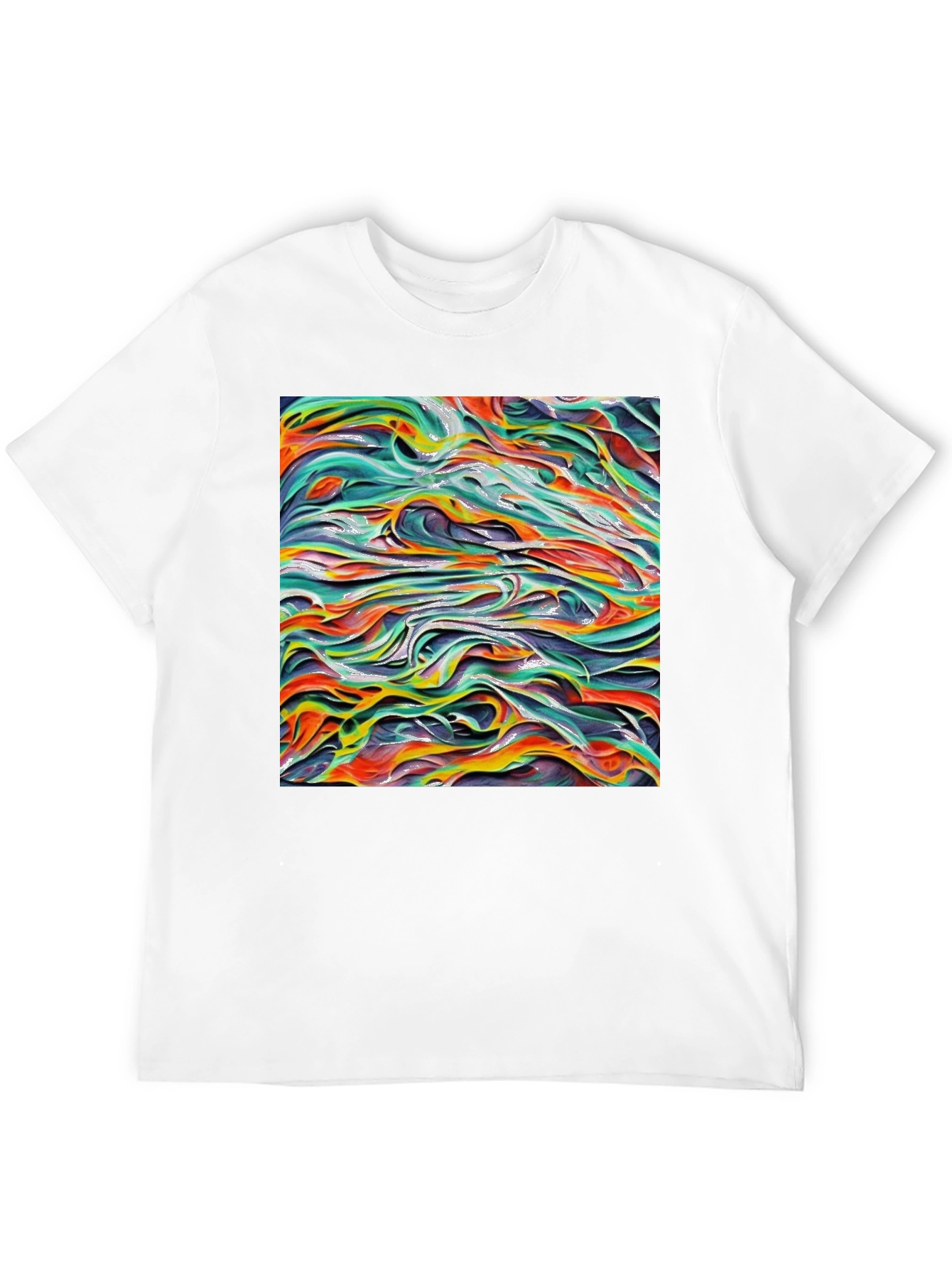 Abstract Wave Art Black T-Shirt