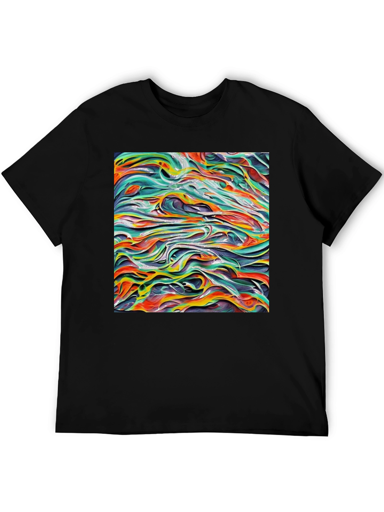 Abstract Wave Art Black T-Shirt