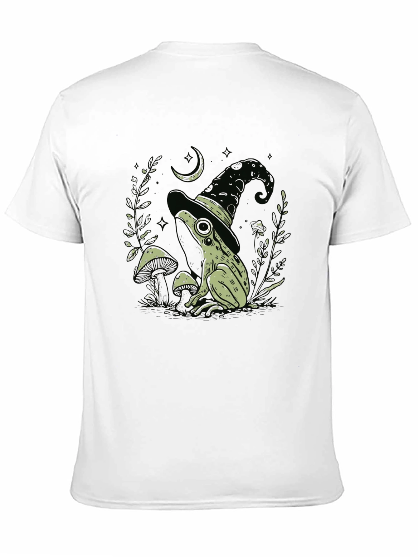 Witch Frog Graphic Tee - Black Cotton Blend T-Shirt