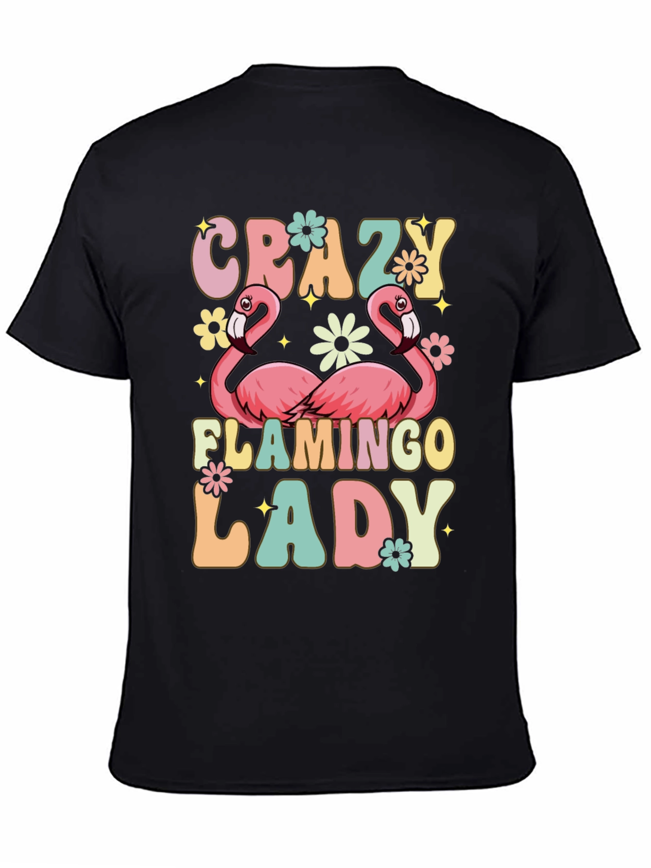 Crazy Flamingo Lady Graphic Tee