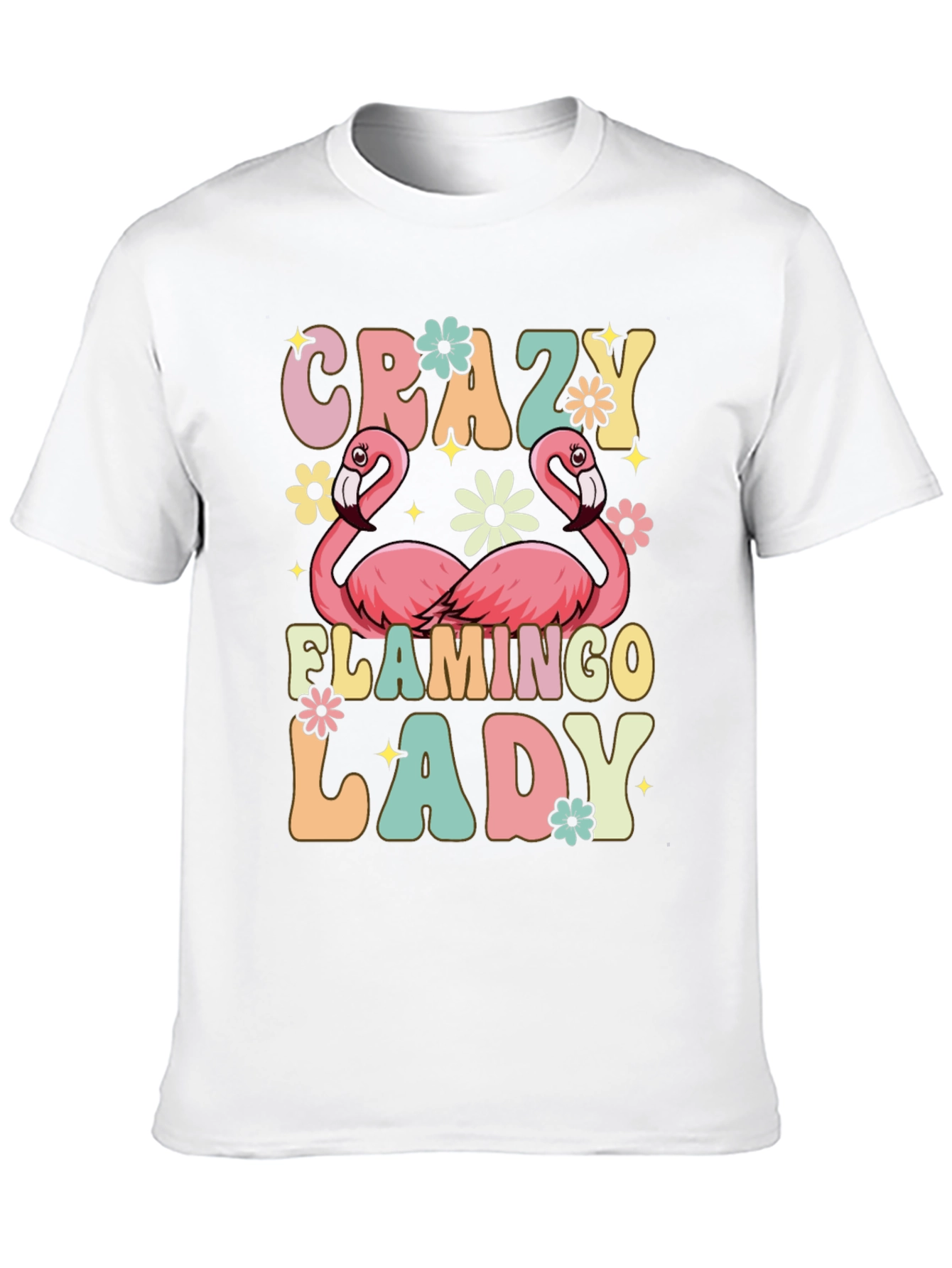 Crazy Flamingo Lady Graphic Tee