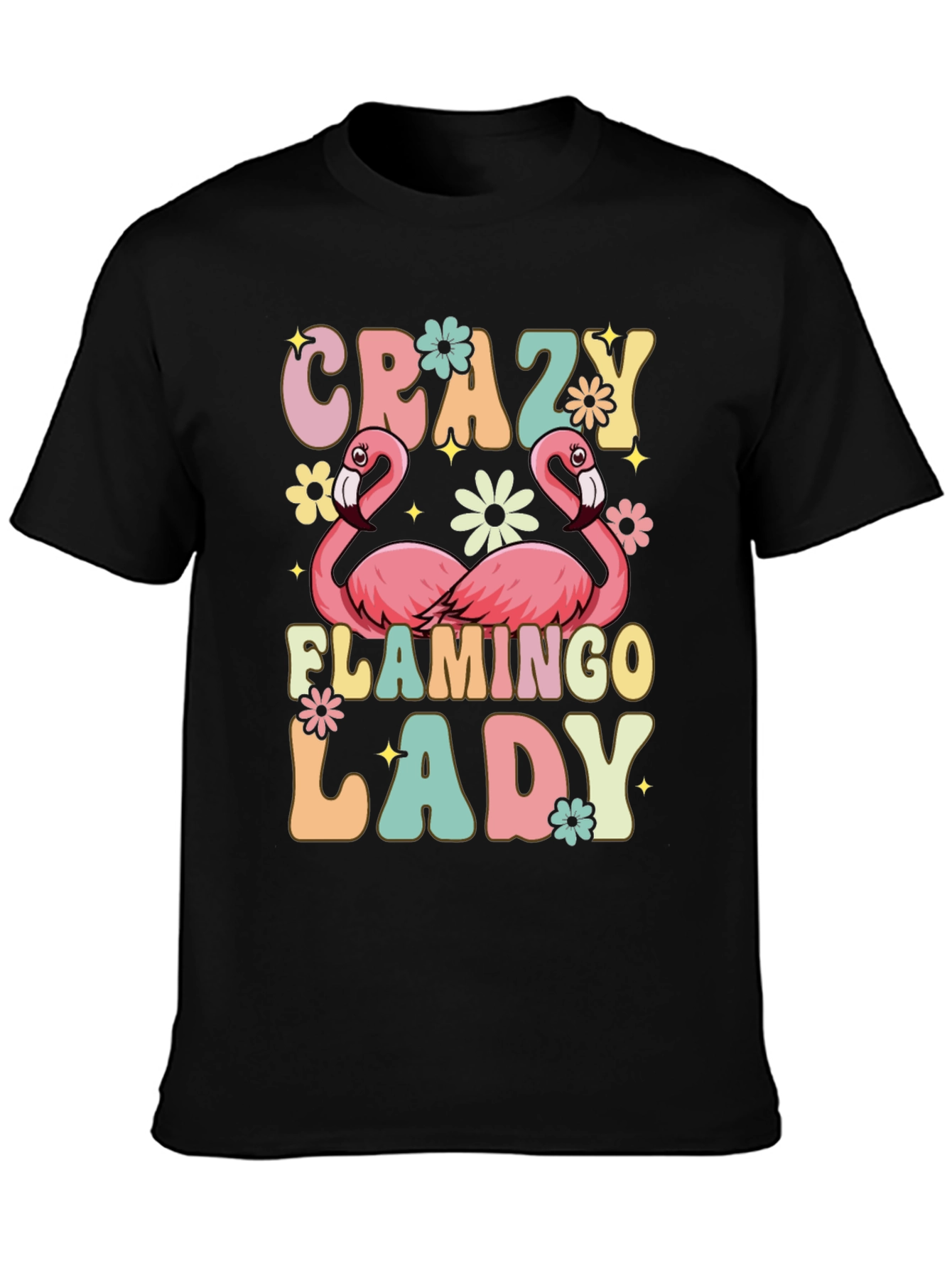 Crazy Flamingo Lady Graphic Tee