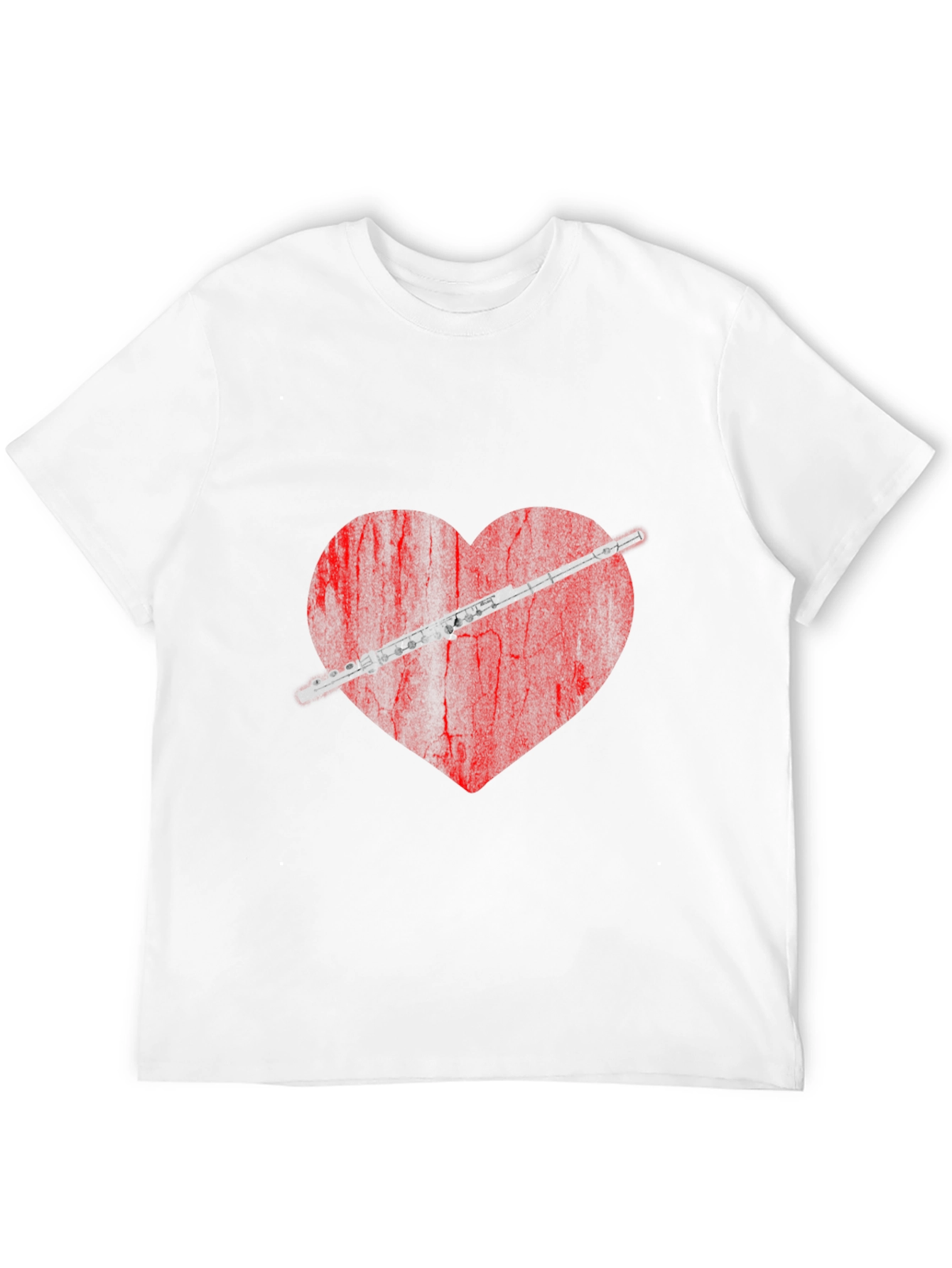Flute Heart Graphic Tee - Music Lover Shirt