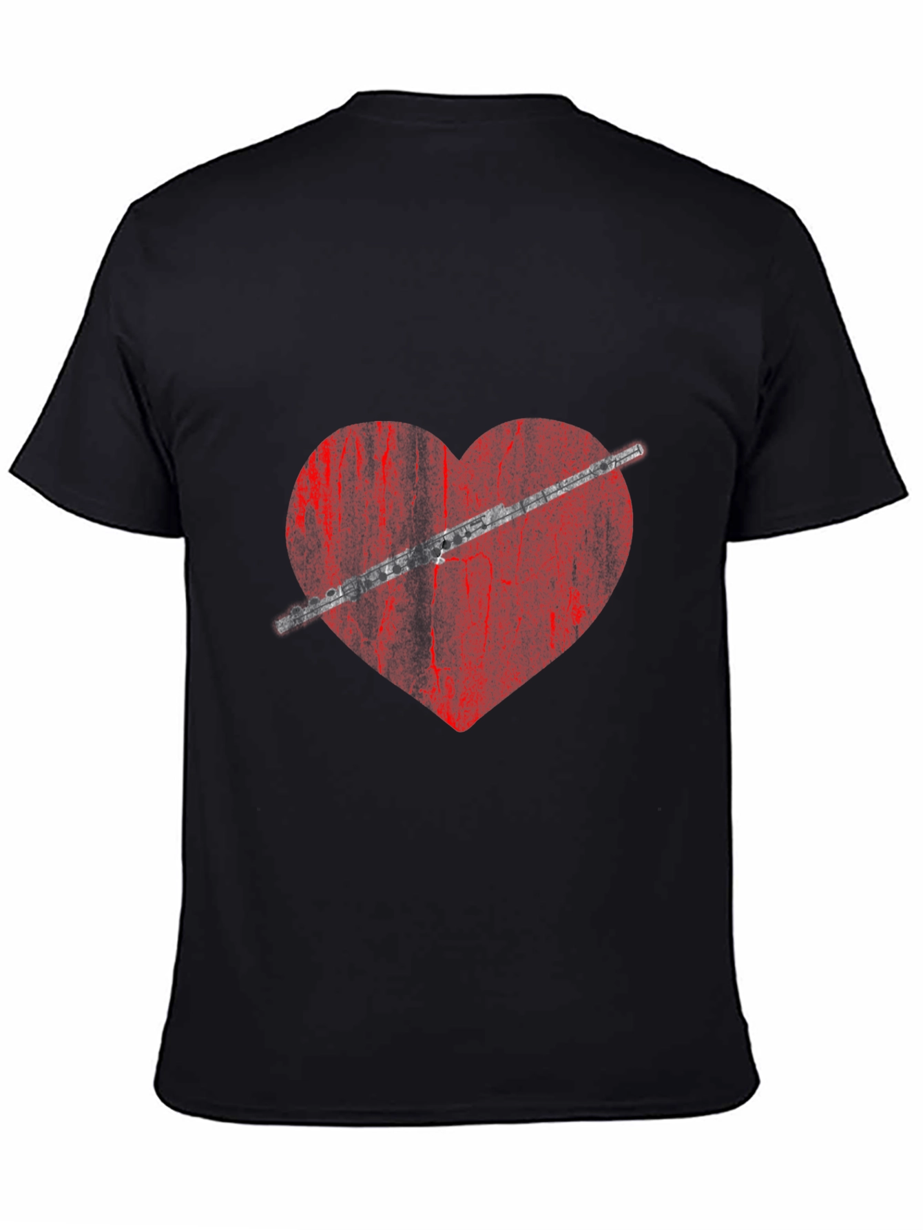 Flute Heart Graphic Tee - Music Lover Shirt