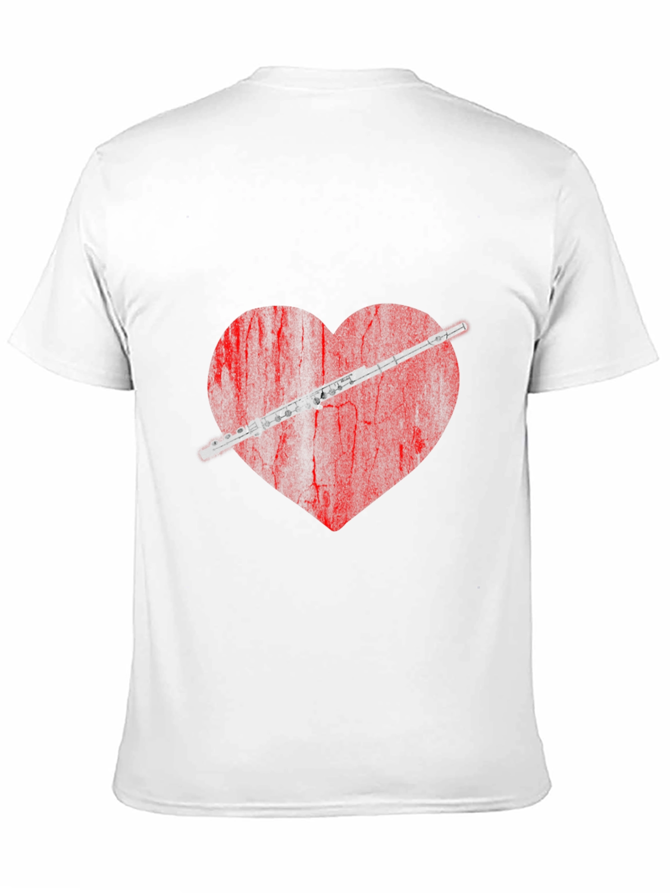 Flute Heart Graphic Tee - Music Lover Shirt