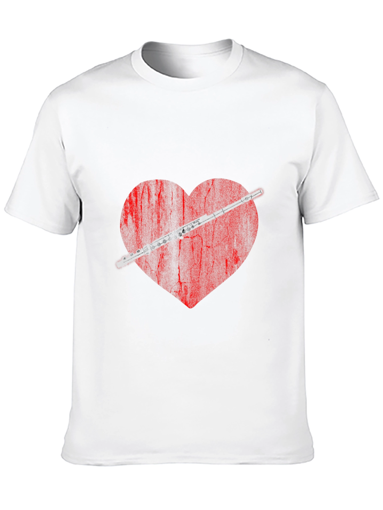 Flute Heart Graphic Tee - Music Lover Shirt