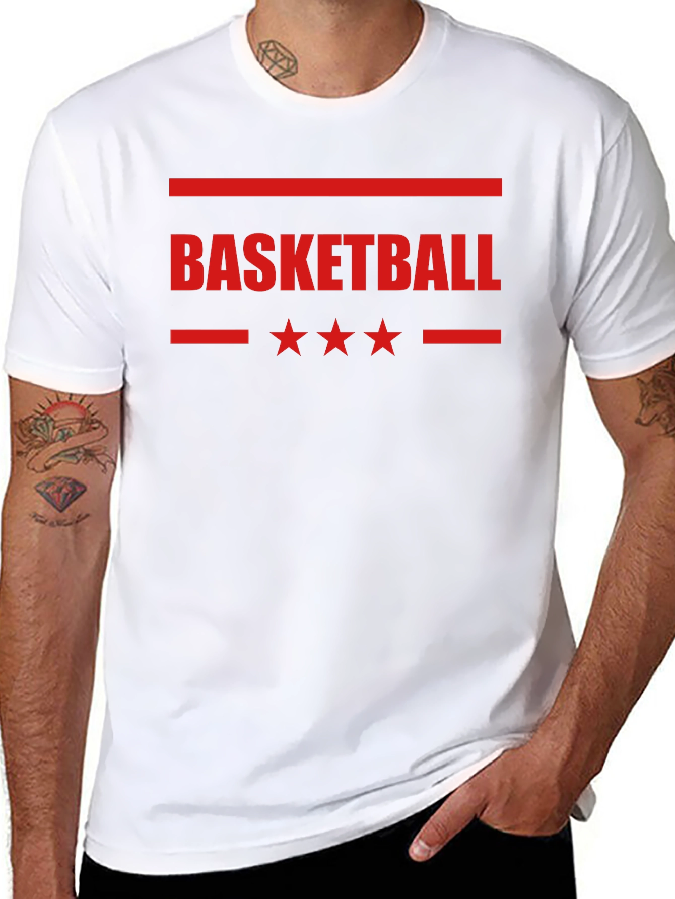 Basketball Graphic Print Black T-Shirt