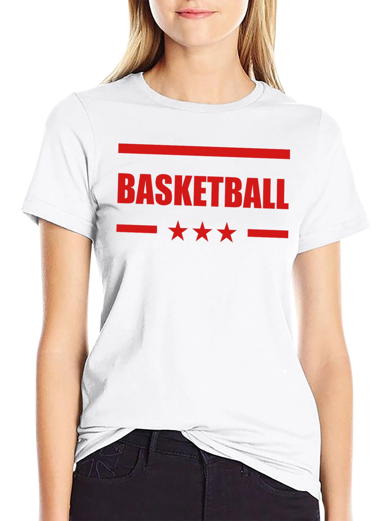 Basketball Graphic Print Black T-Shirt