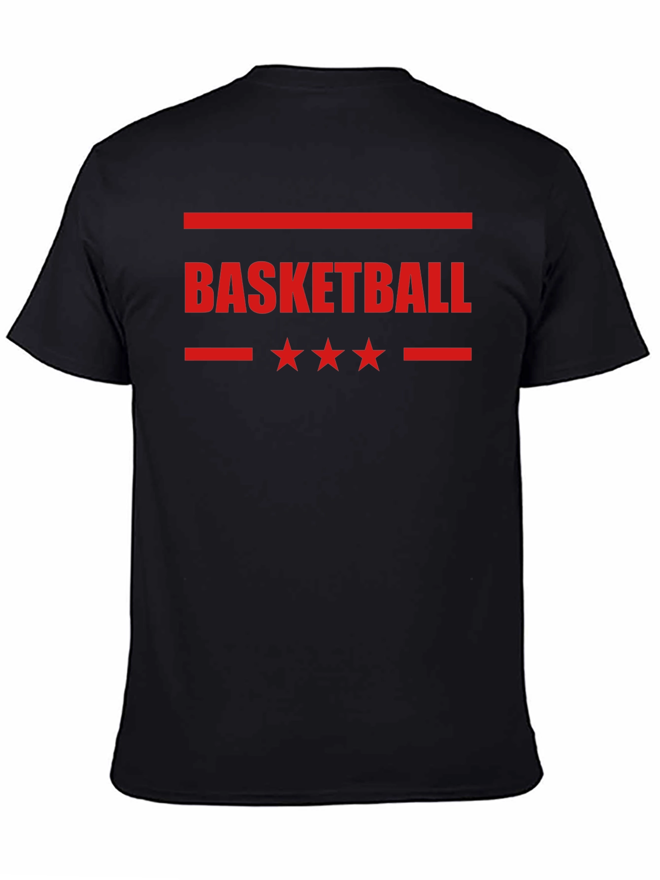 Basketball Graphic Print Black T-Shirt