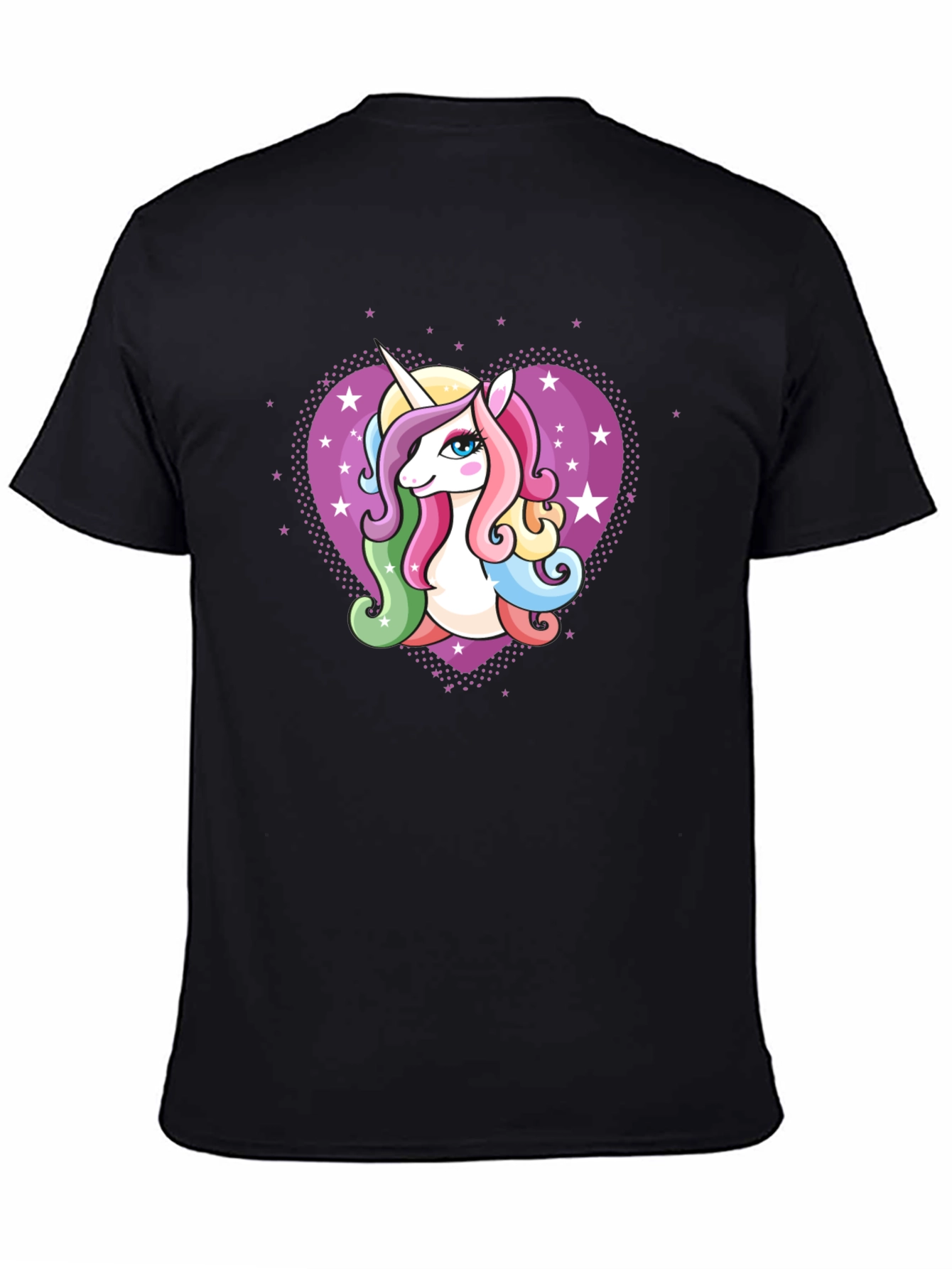 Unicorn Heart Graphic Black T-Shirt