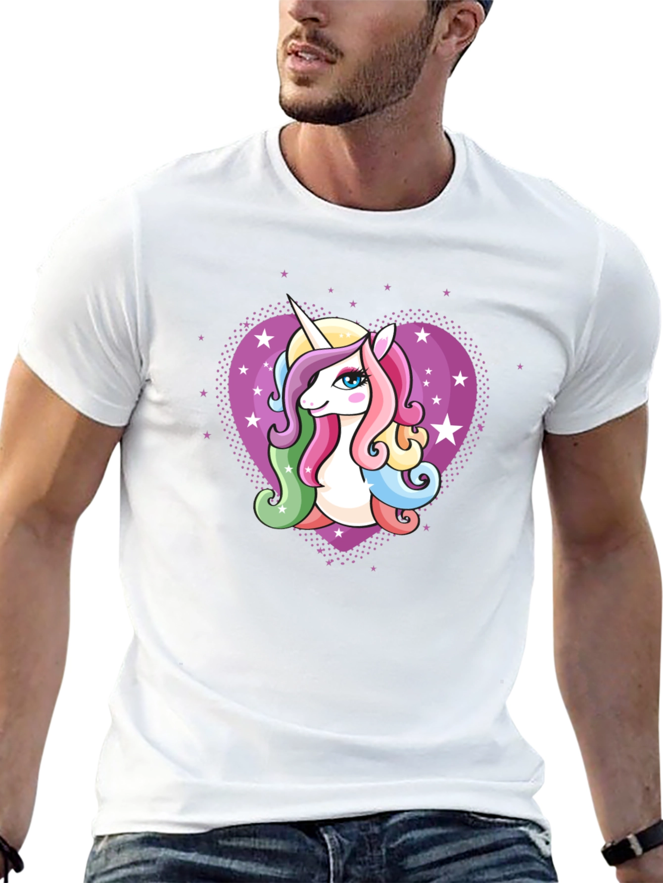 Unicorn Heart Graphic Black T-Shirt