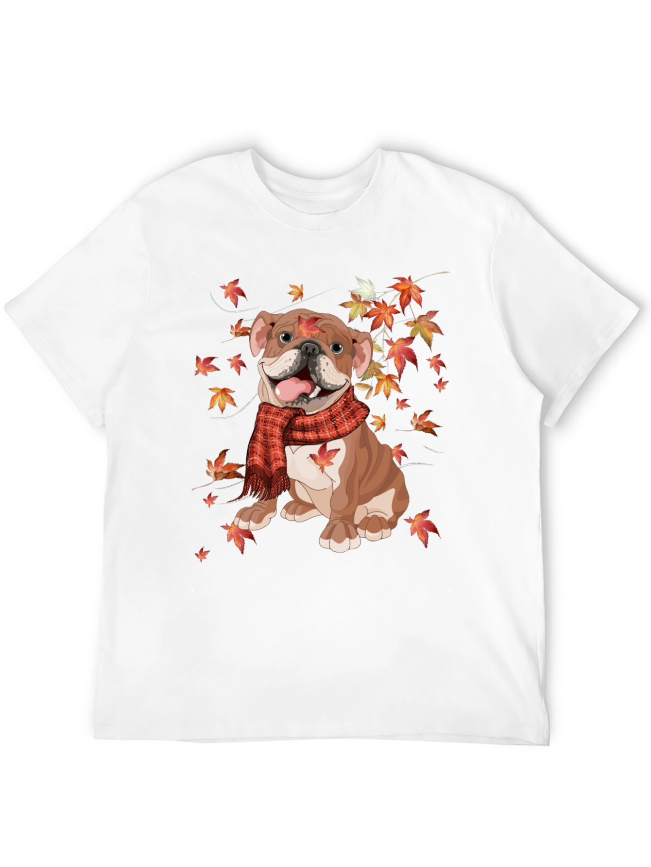 Autumn Bulldog T-Shirt - Cozy Fall Vibes