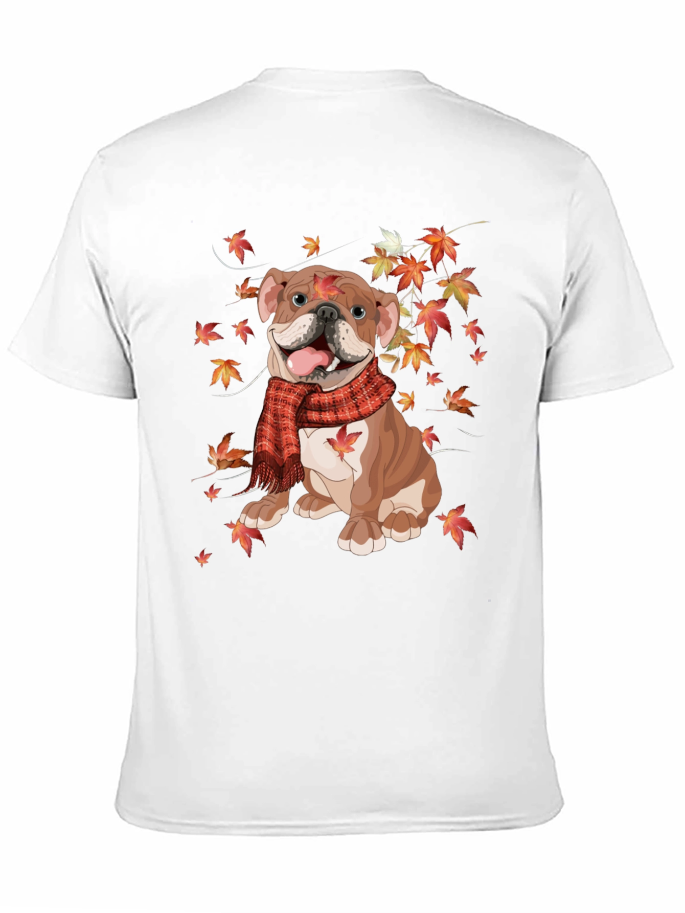 Autumn Bulldog T-Shirt - Cozy Fall Vibes