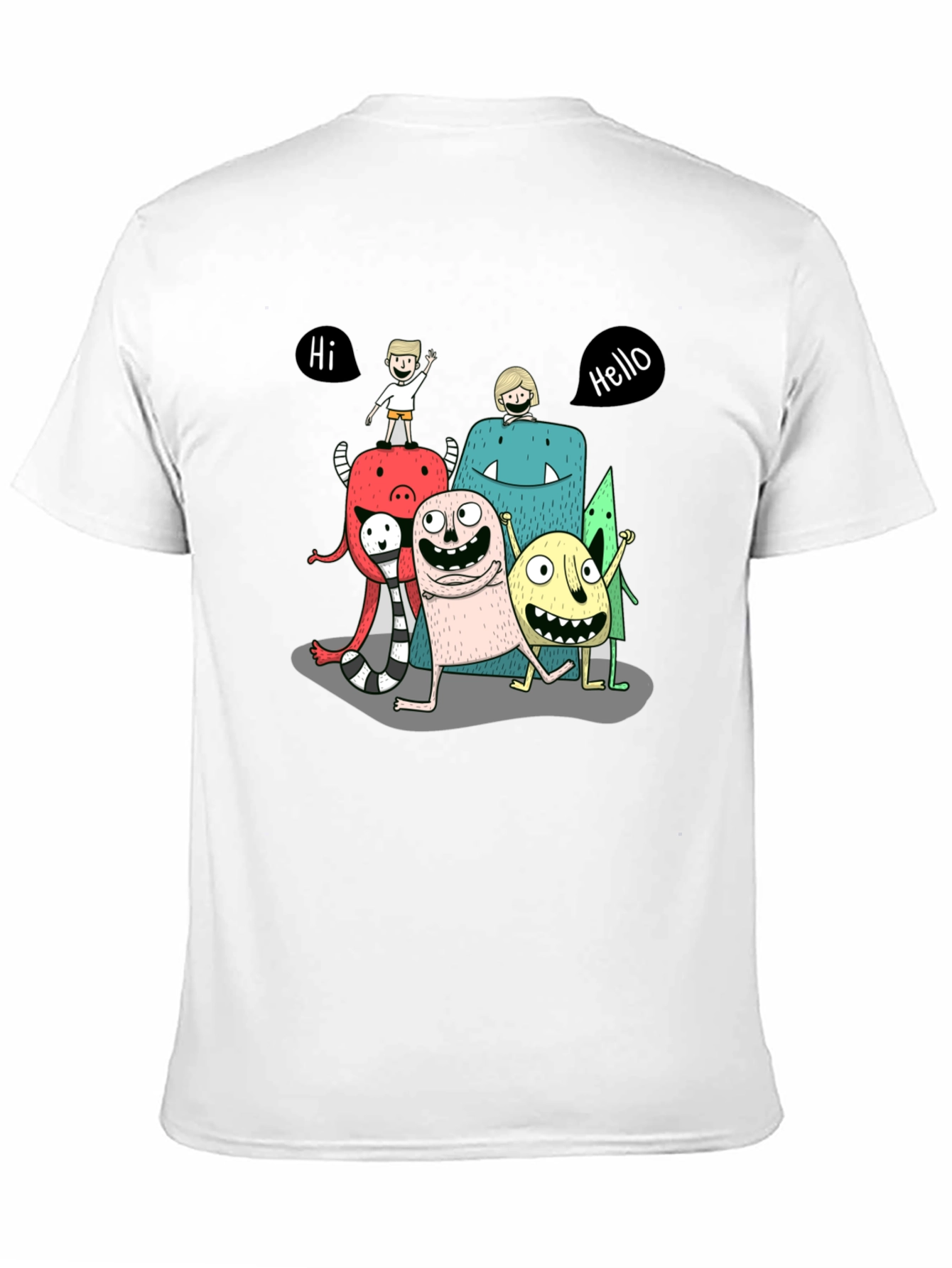 Monster Crew Graphic Print Black T-Shirt