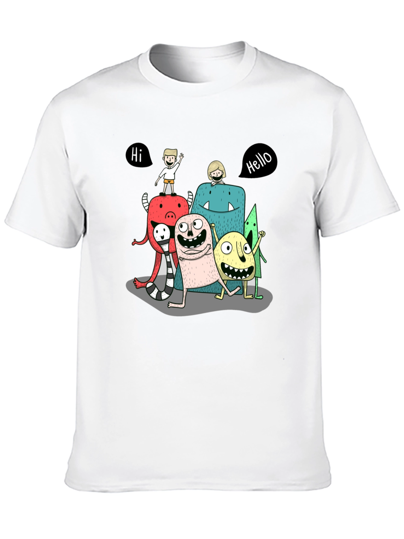 Monster Crew Graphic Print Black T-Shirt