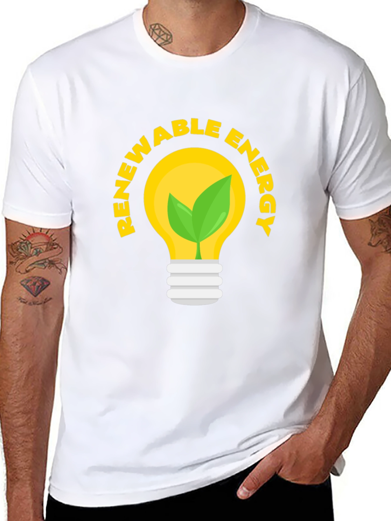Renewable Energy Graphic Tee - Black Cotton T-Shirt