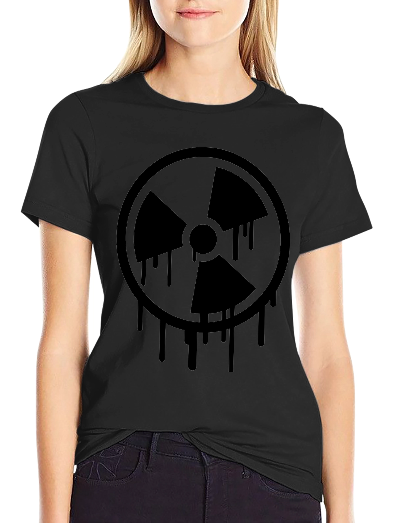 Radioactive Symbol Graphic T-Shirt - Black