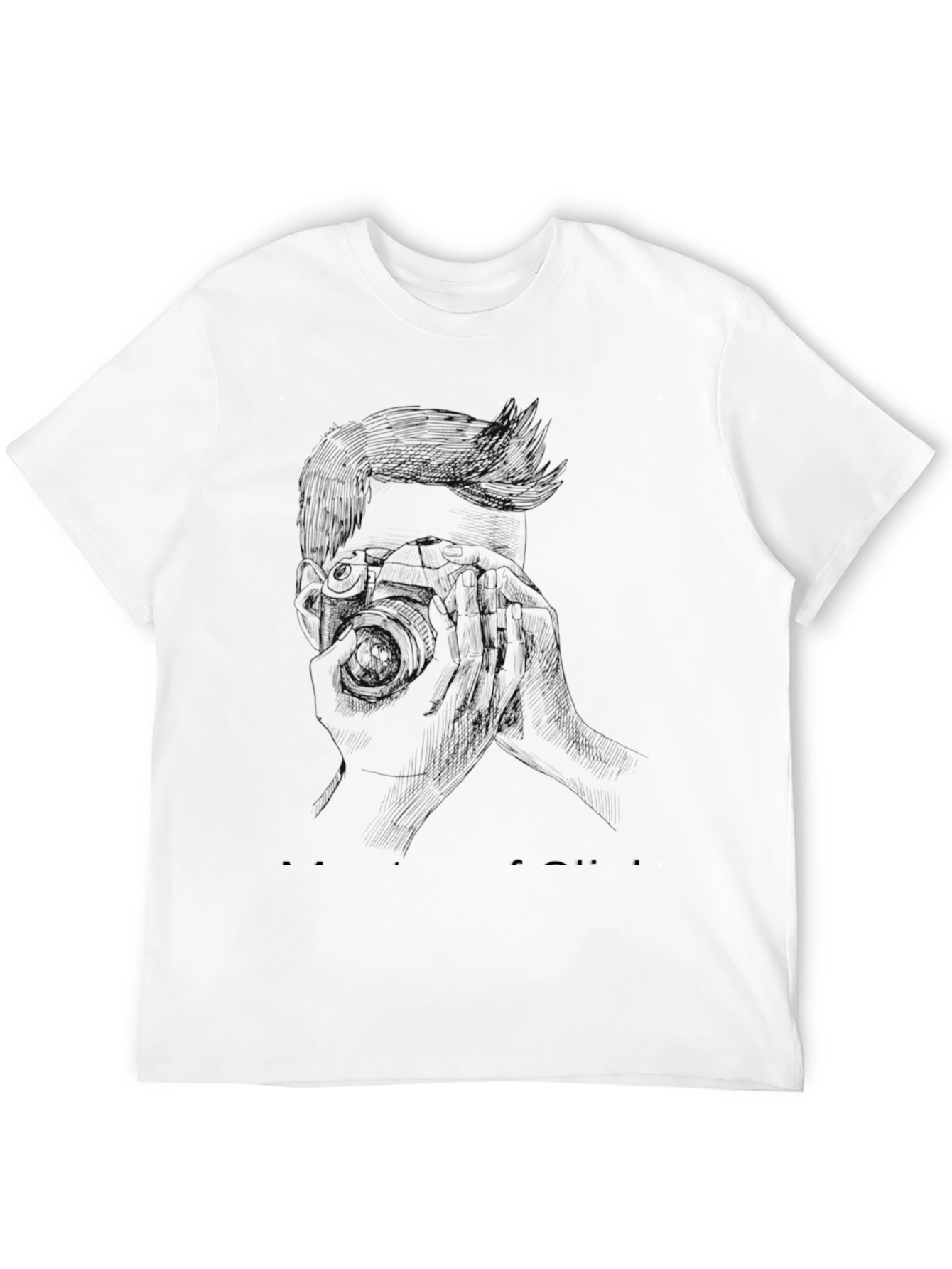 Retro Photographer Sketch Black Tee
