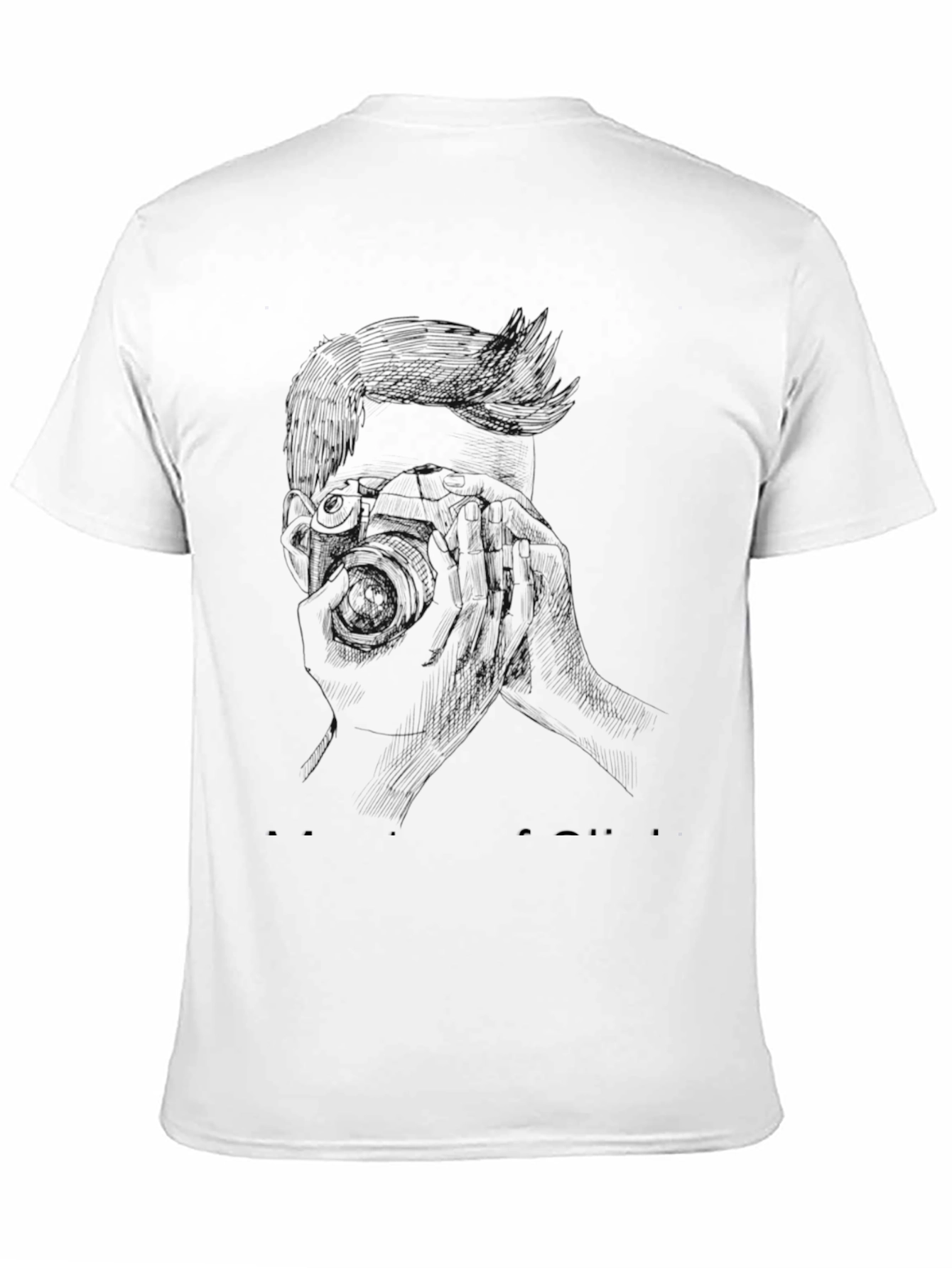 Retro Photographer Sketch Black Tee