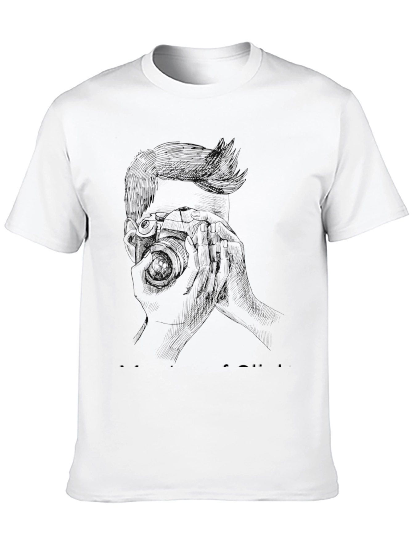 Retro Photographer Sketch Black Tee