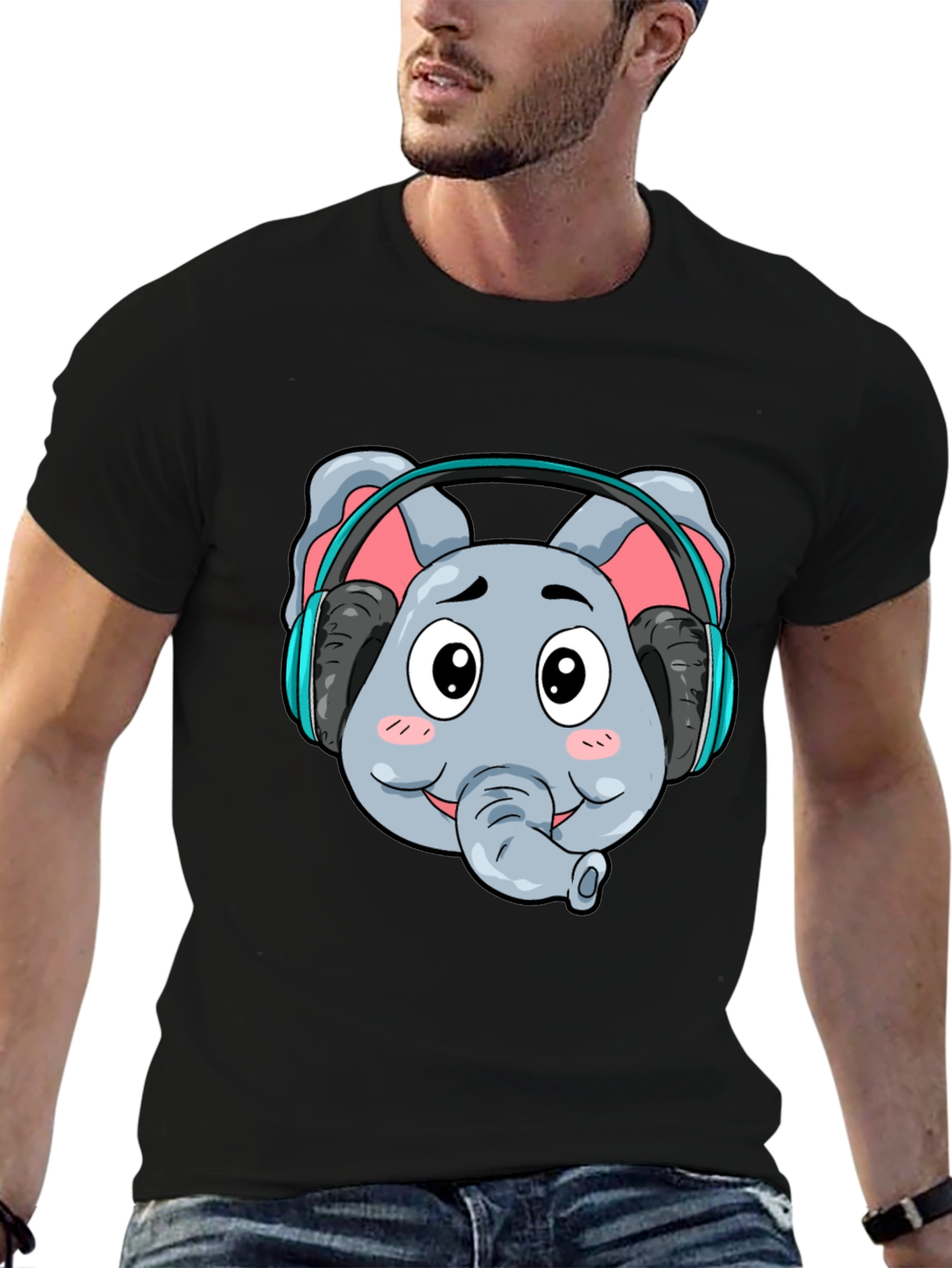 Elephant DJ Graphic Tee - Cool Cartoon T-Shirt
