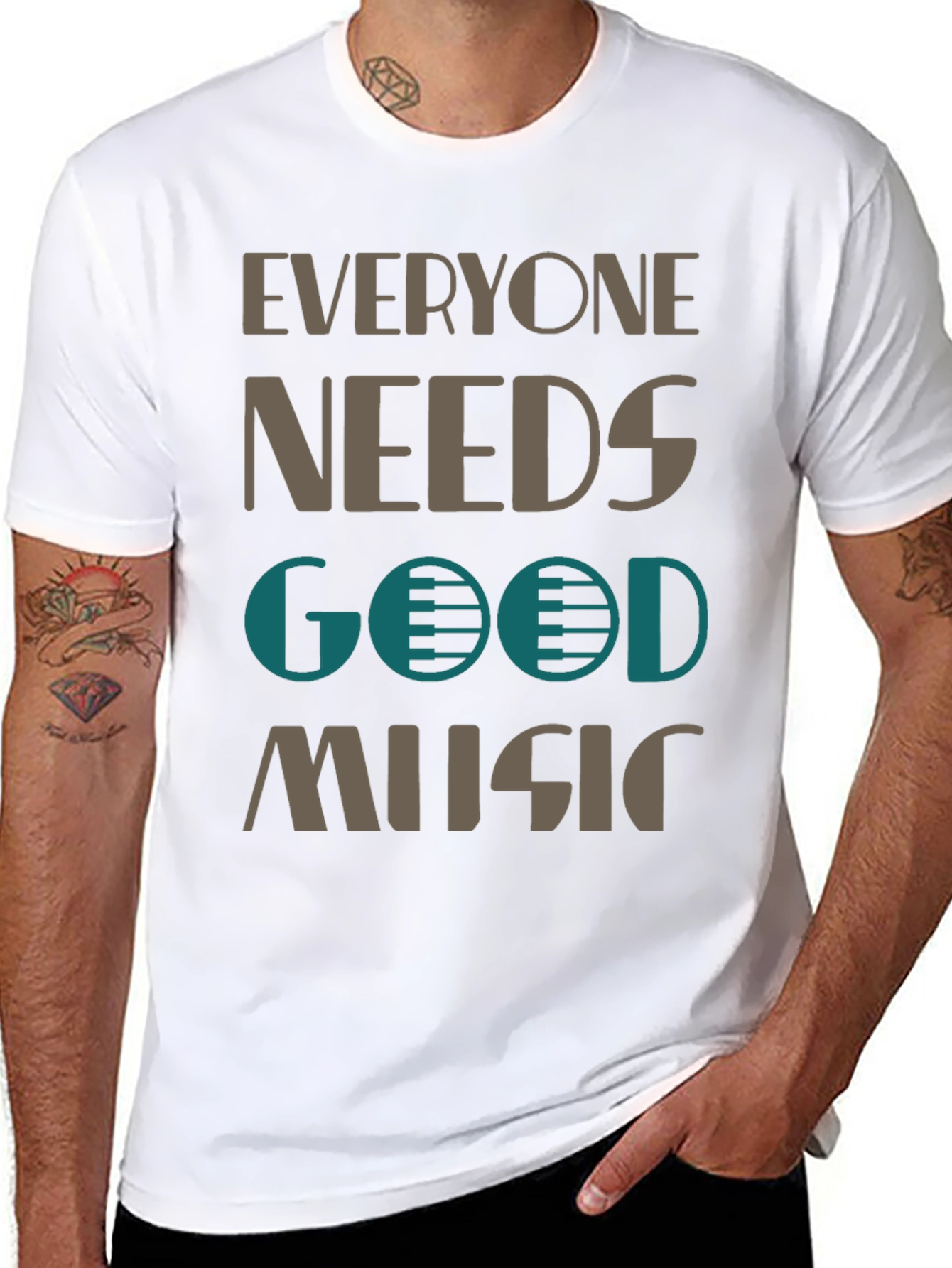 Everyone Needs Good Music Black Graphic Tee