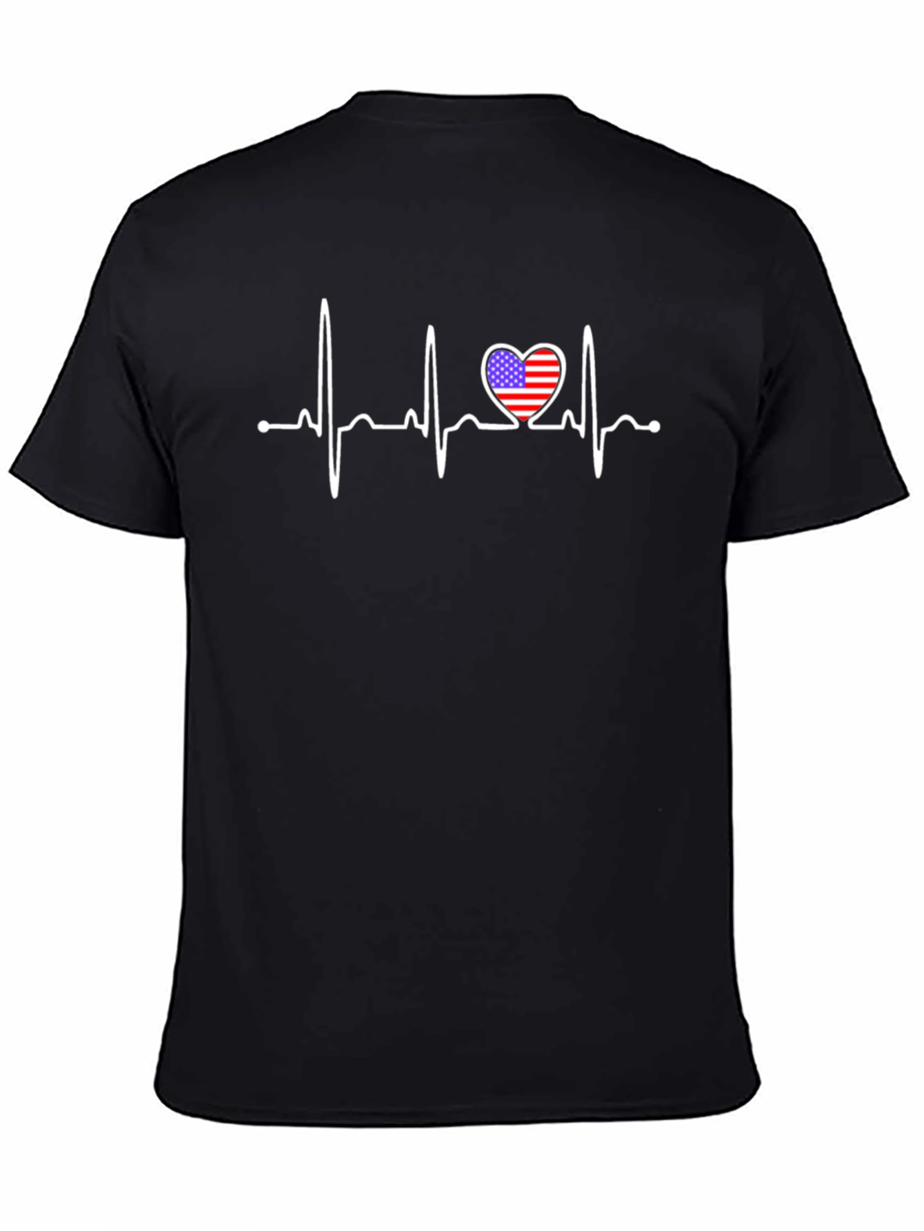 Patriotic Heartbeat T-Shirt - USA Flag Love