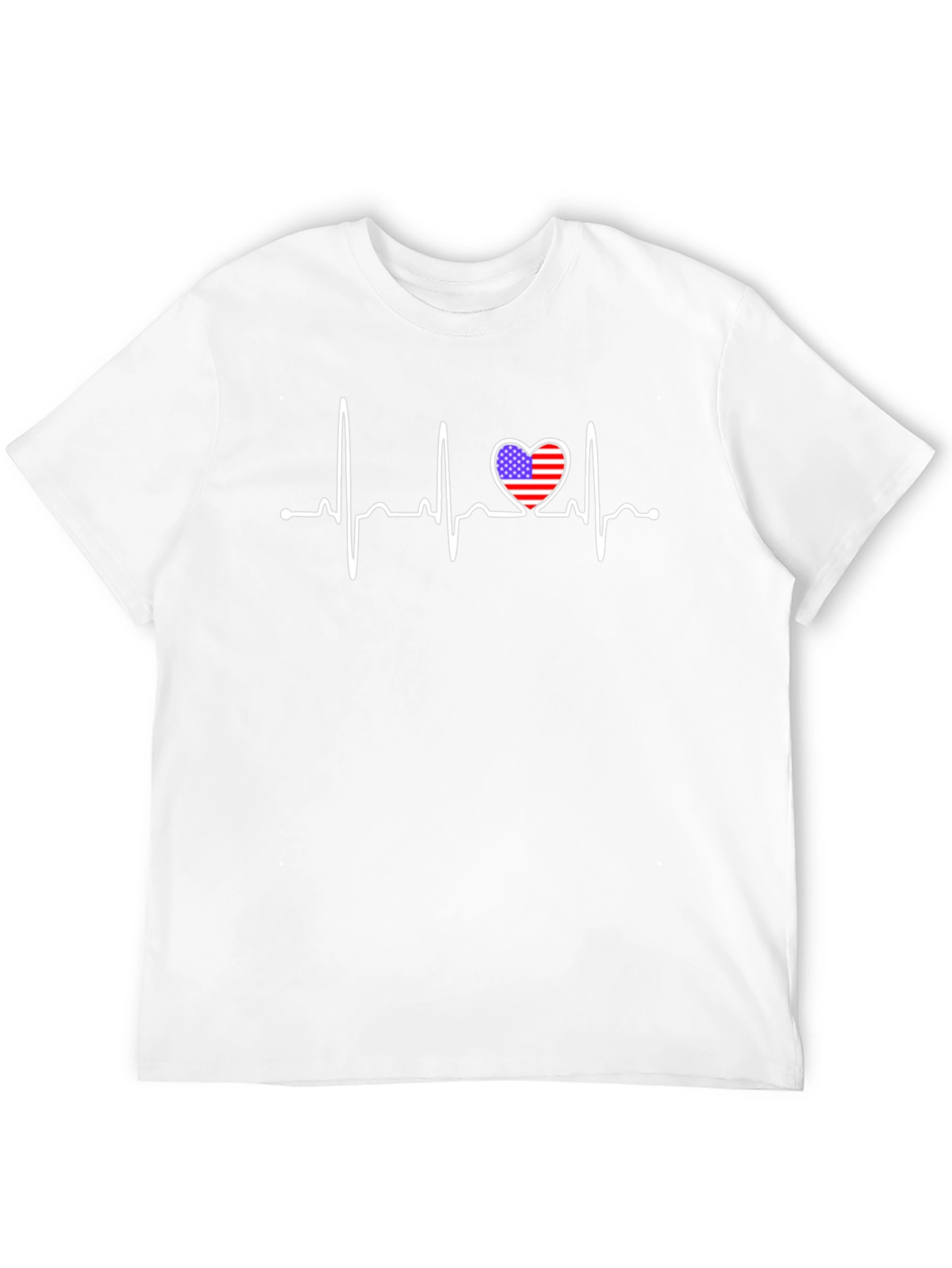 Patriotic Heartbeat T-Shirt - USA Flag Love