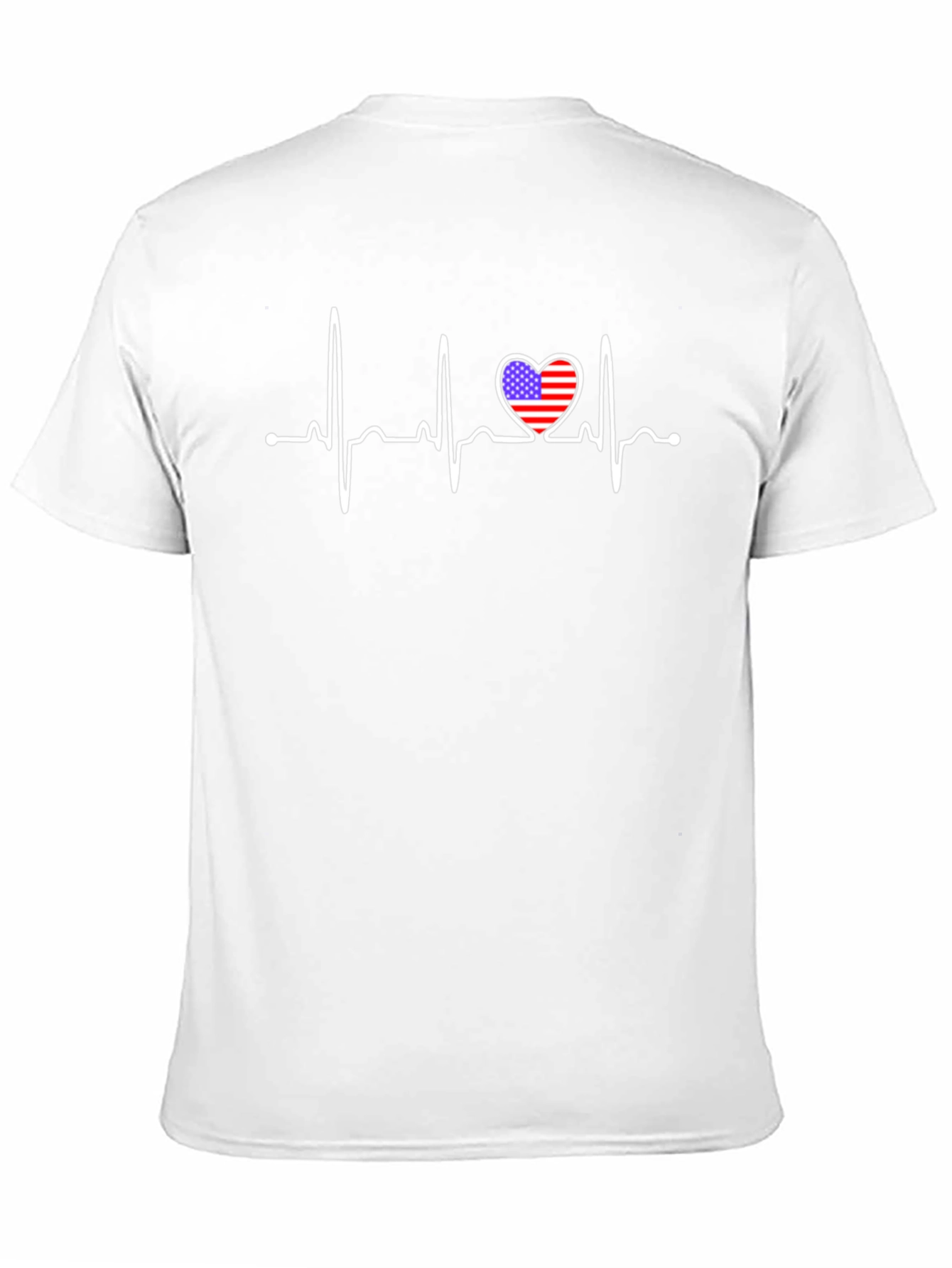 Patriotic Heartbeat T-Shirt - USA Flag Love