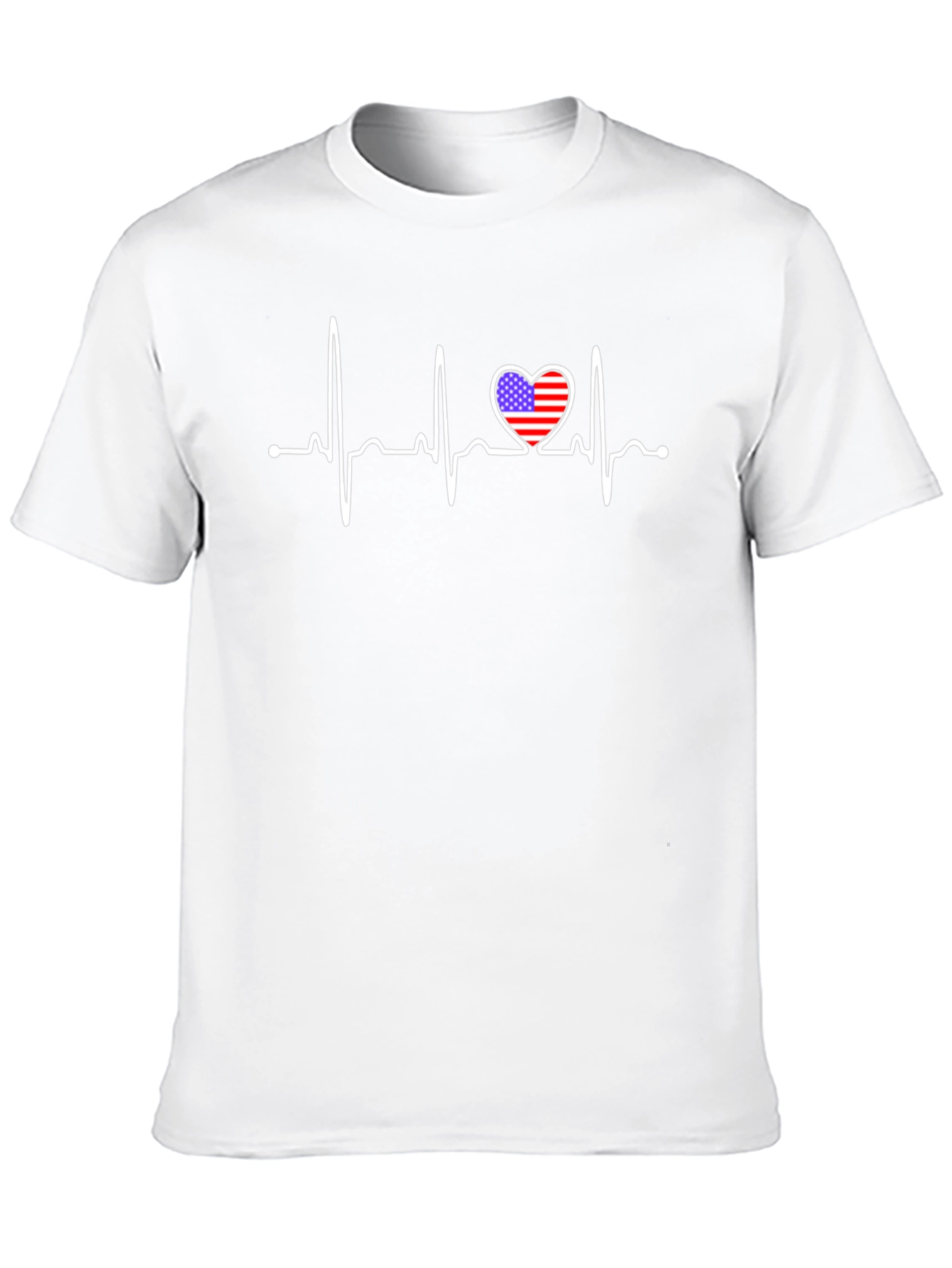 Patriotic Heartbeat T-Shirt - USA Flag Love
