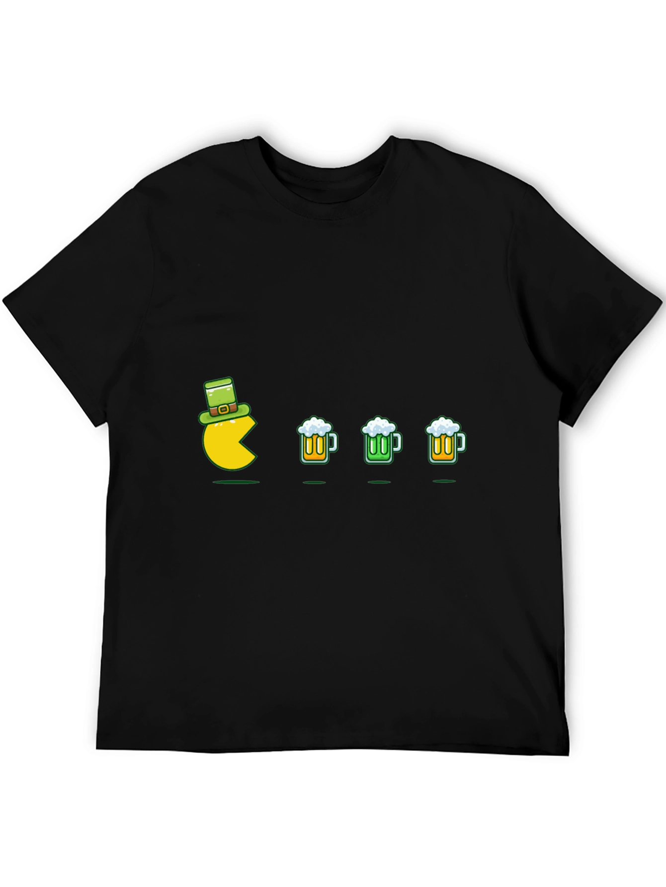 St. Patricks Day Gamer T-Shirt - Pacman Eats Beer