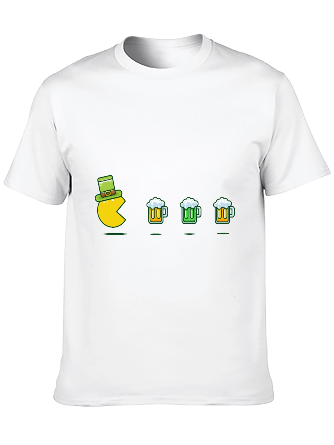 St. Patricks Day Gamer T-Shirt - Pacman Eats Beer