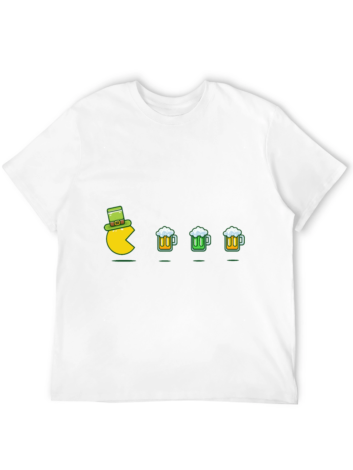 St. Patricks Day Gamer T-Shirt - Pacman Eats Beer