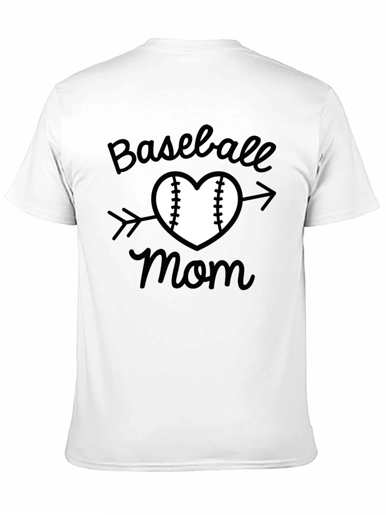 Baseball Mom T-Shirt - Heart & Arrow Design