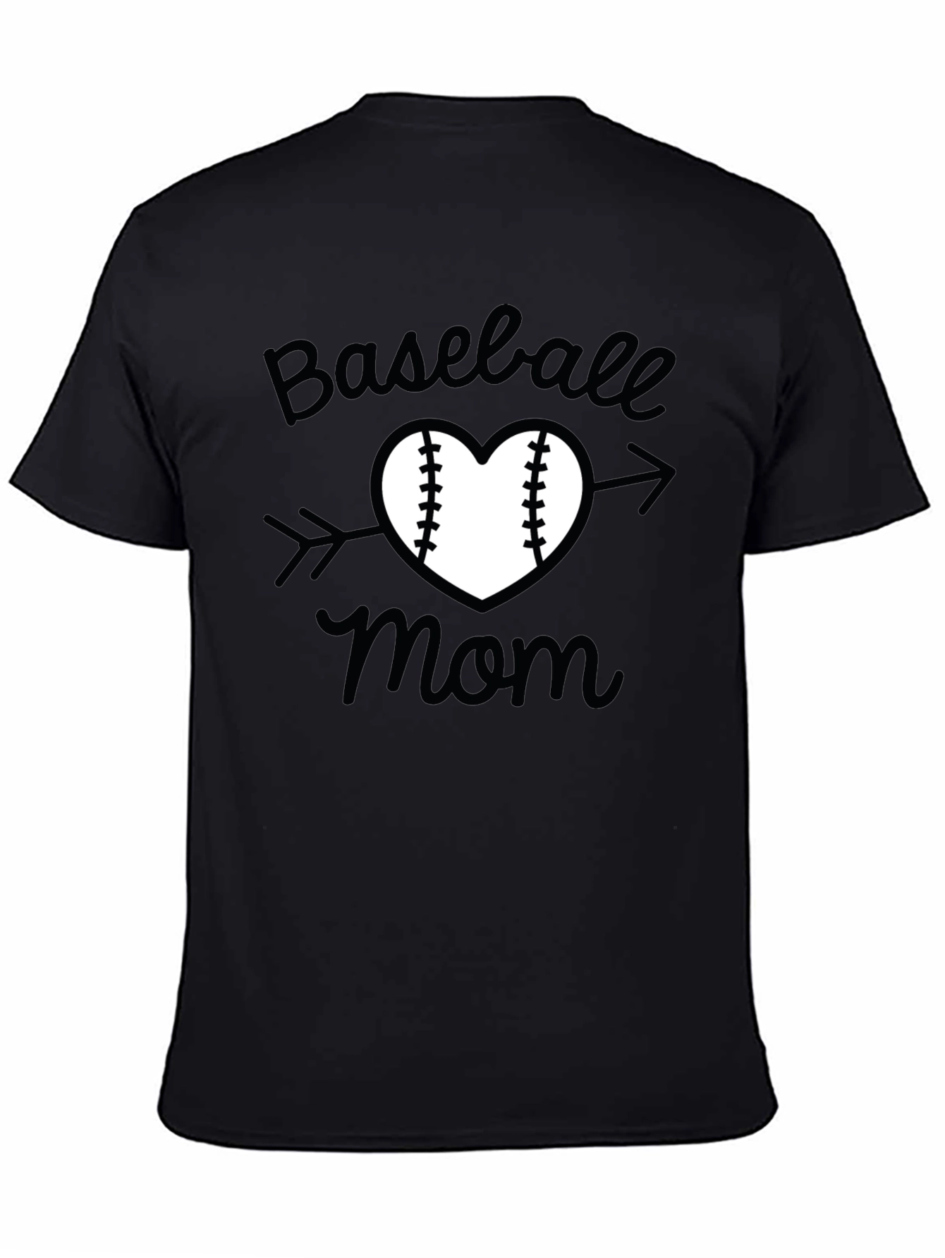 Baseball Mom T-Shirt - Heart & Arrow Design